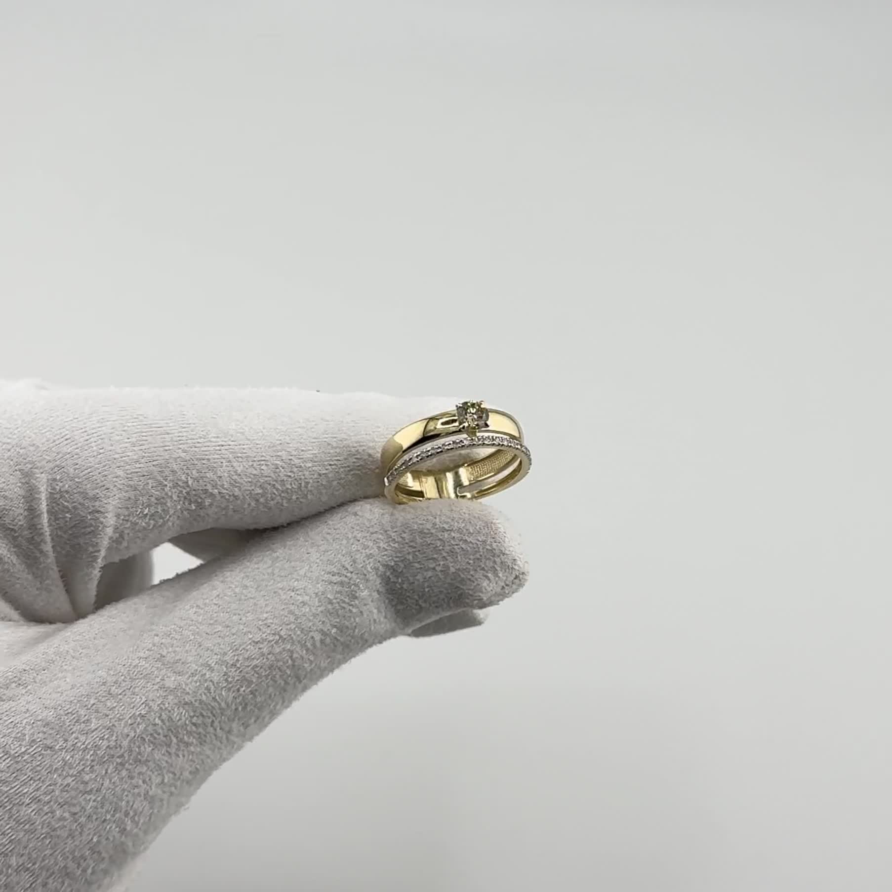 Кольцо с бриллиантами из желтого золота 585 пробы арт. 1-2573-9200