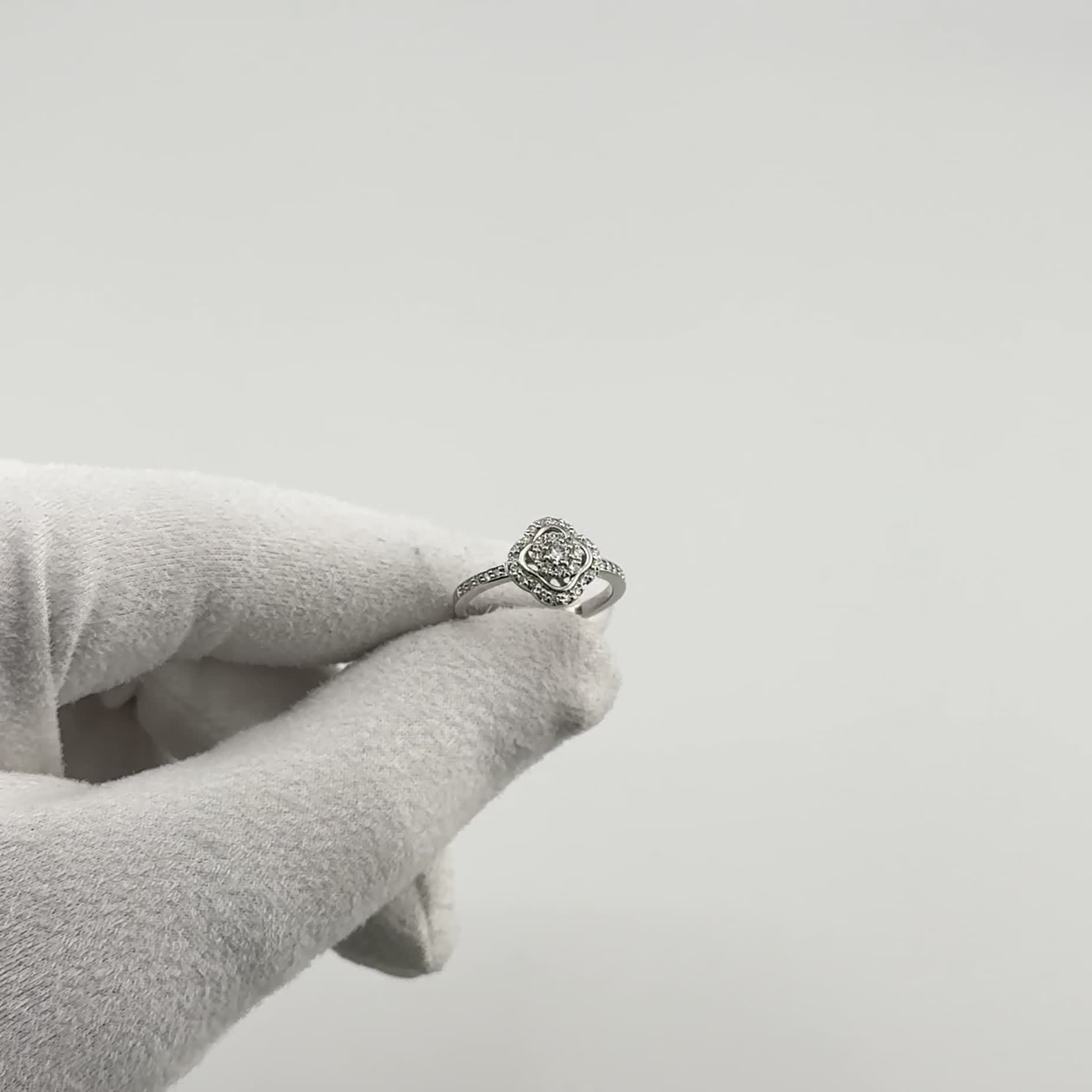 Кольцо с бриллиантами из белого золота 585 пробы  арт. 1012122