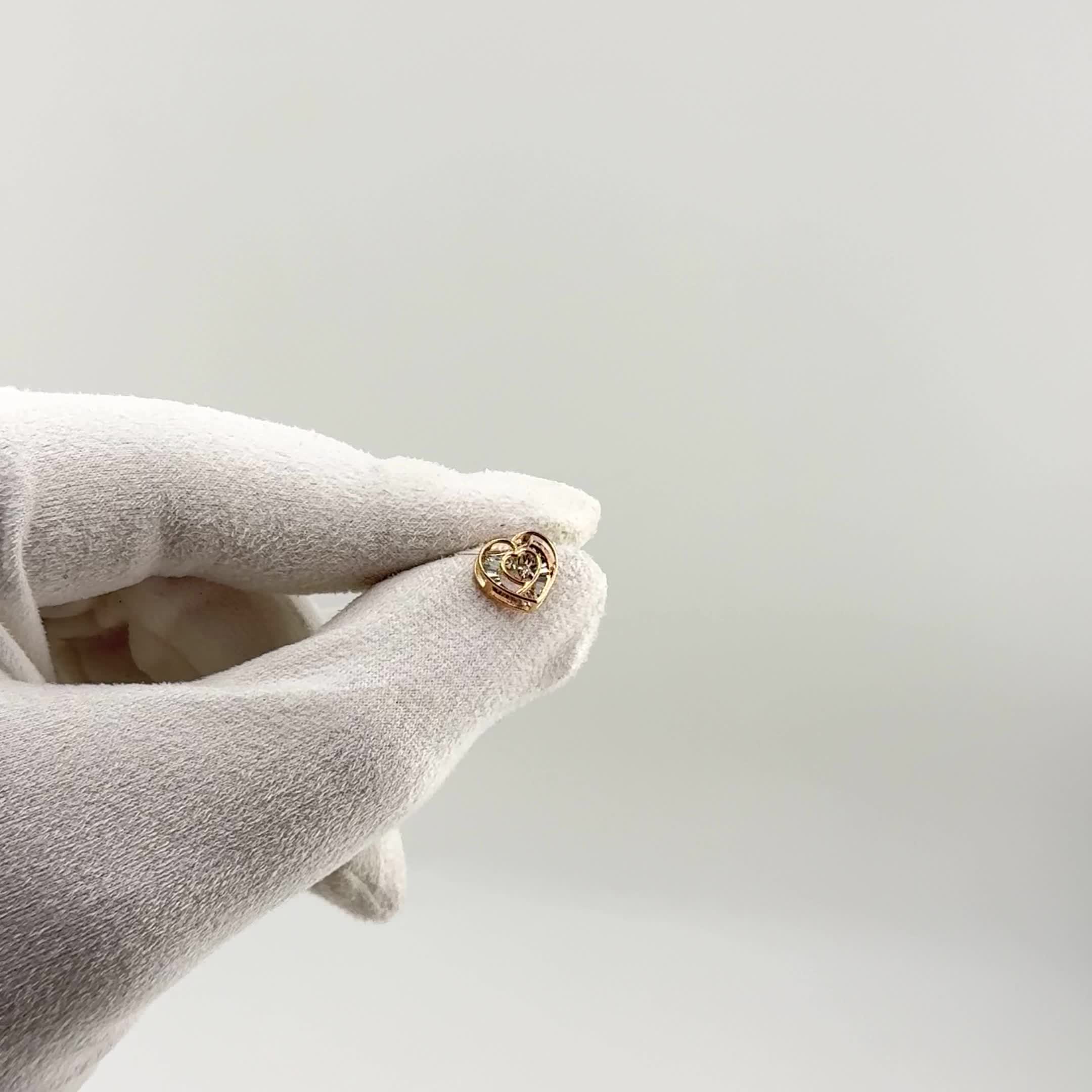 Подвеска "Сердце" с бриллиантом из золота 585 пробы арт. 1030941