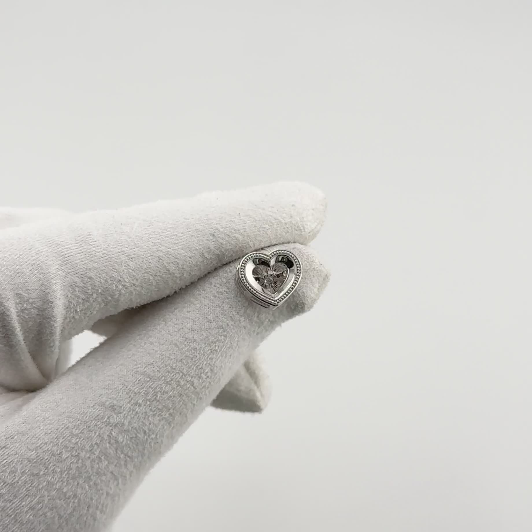 Подвеска "Сердце" с танцующим бриллиантом из белого золота 585 пробы арт. 1030986-3