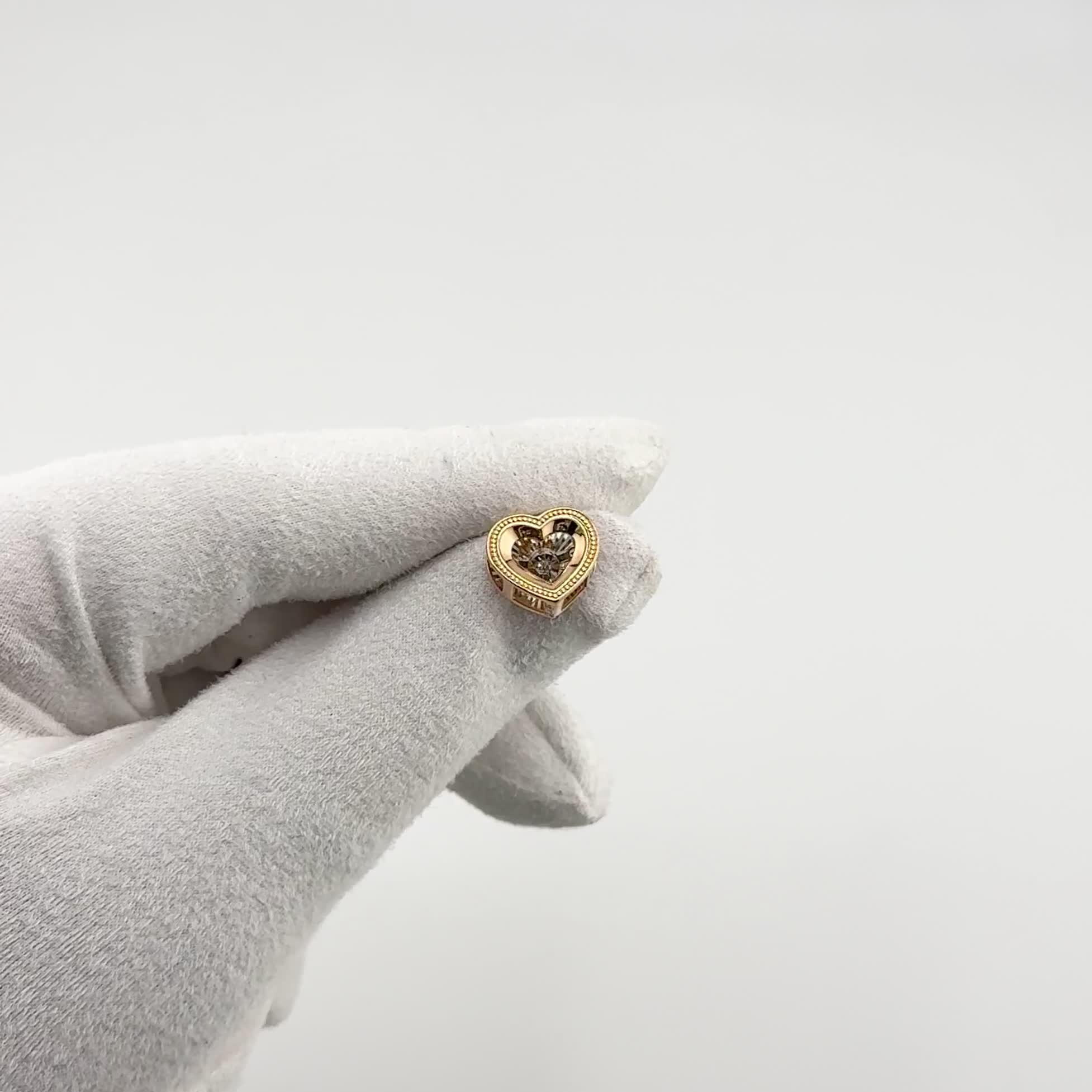 Подвеска "Сердце" с танцующим бриллиантом из золота 585 пробы арт. 1030986