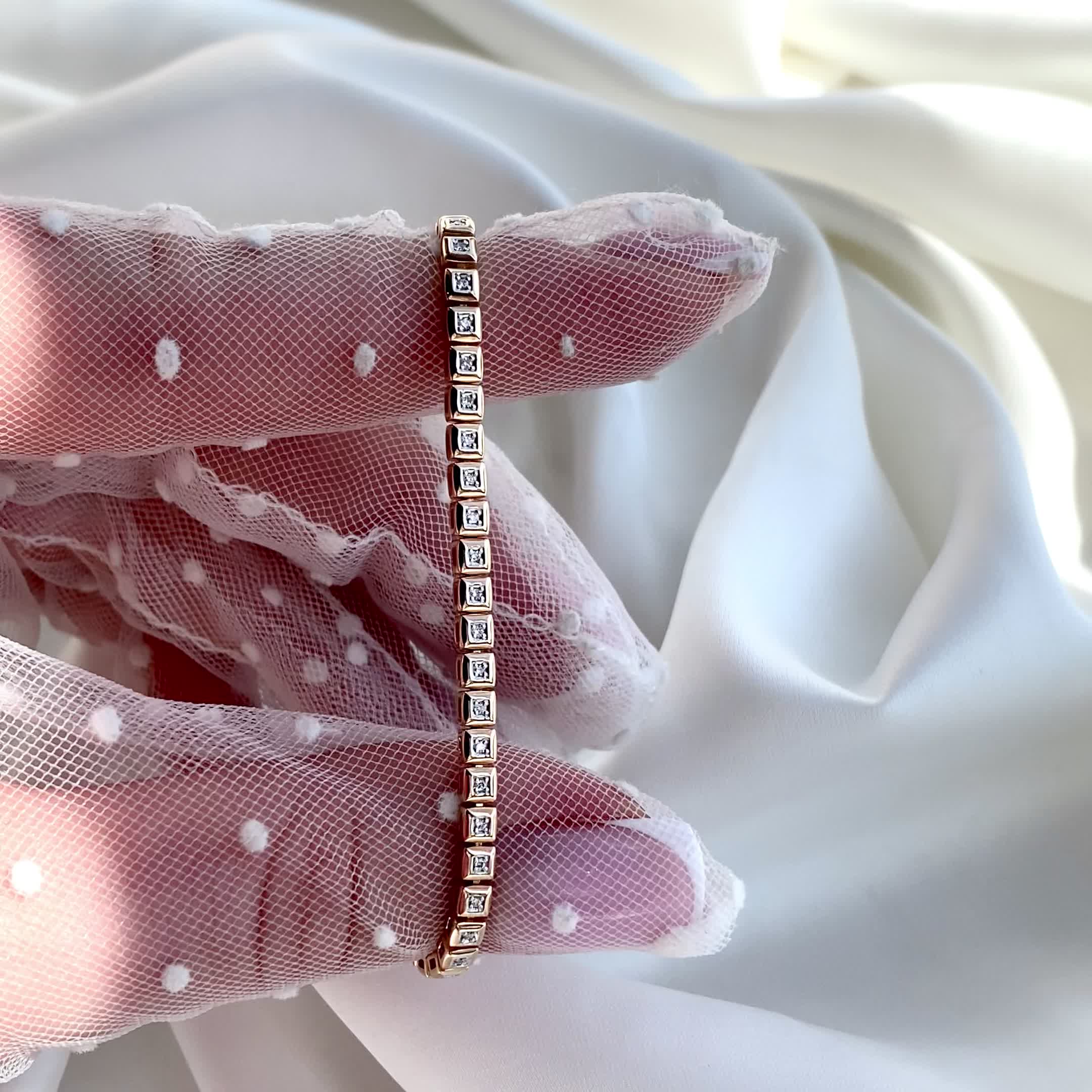 Браслет с бриллиантами из золота 585 пробы арт. 1050171