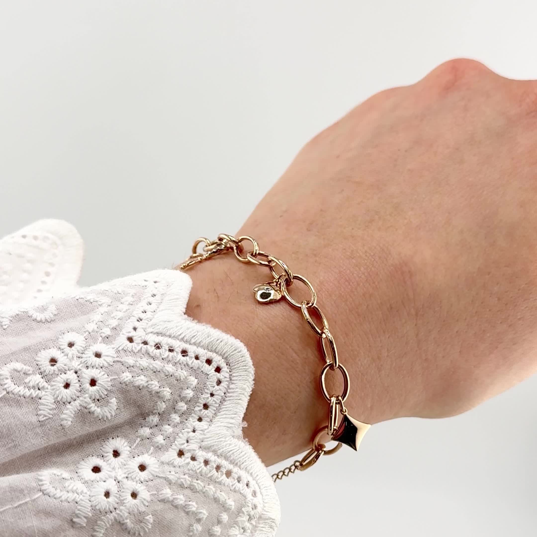 Браслет с бриллиантами из золота 585 пробы арт. 1050369