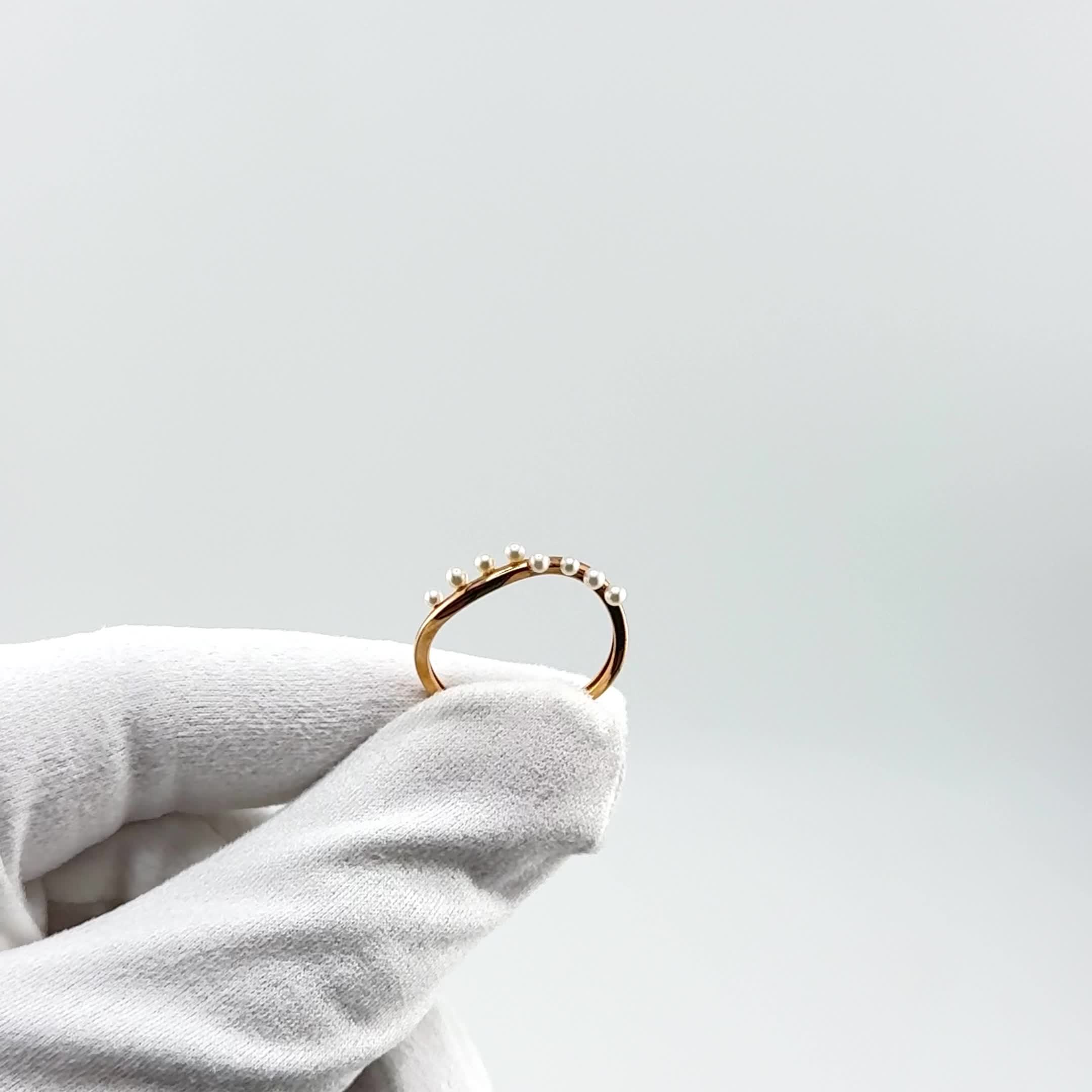 Кольцо с жемчугом из золота 585 пробы арт. 11805235