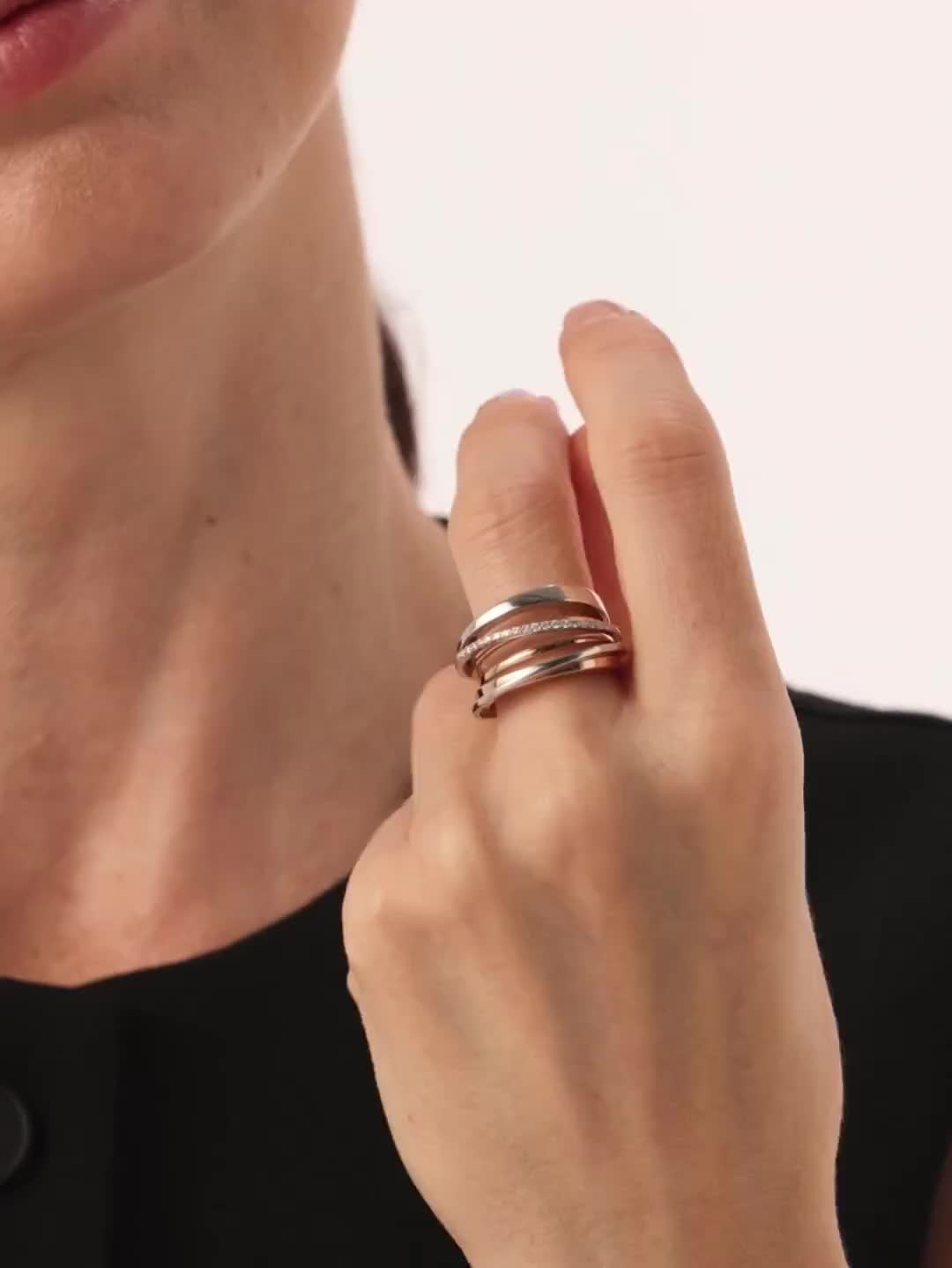 Кольцо с бриллиантами из золота 585 пробы арт. 13077-100