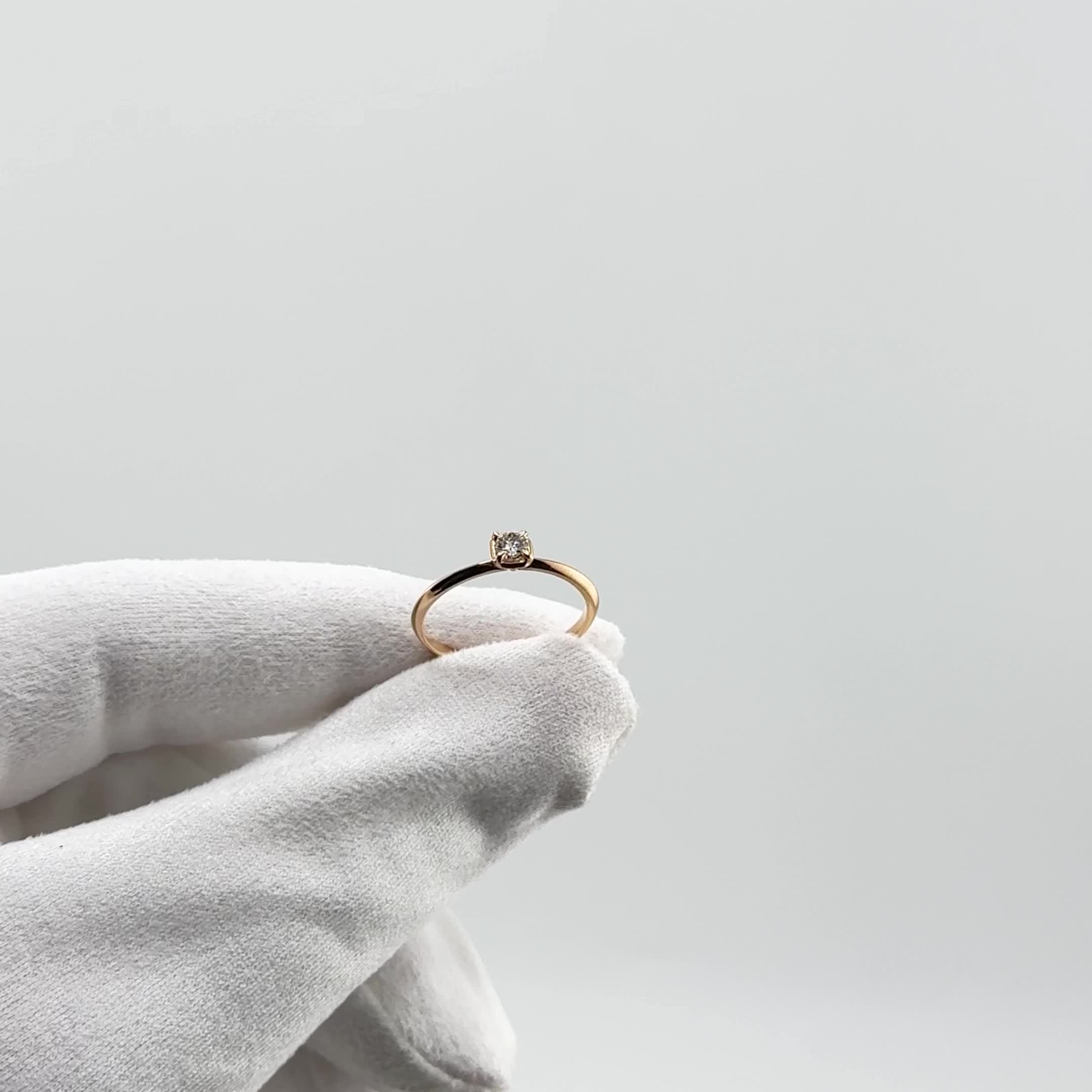 Кольцо с бриллиантом из золота 585 пробы арт. 13628-100