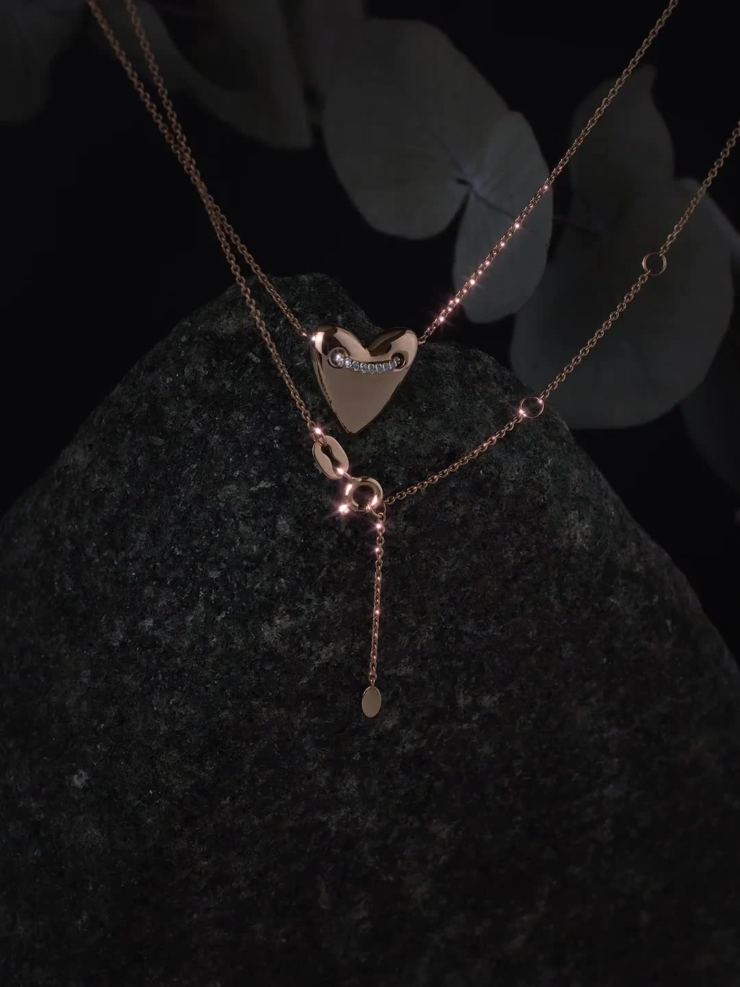 Колье "Сердце" с бриллиантами из золота 585 пробы арт. 14-354-103-9К