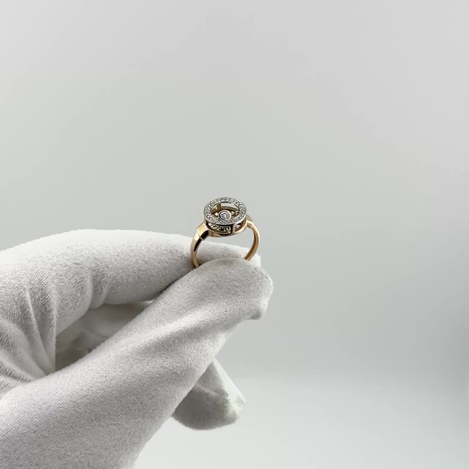 Кольцо с танцующими бриллиантами из золота 585 пробы арт. 14323-100