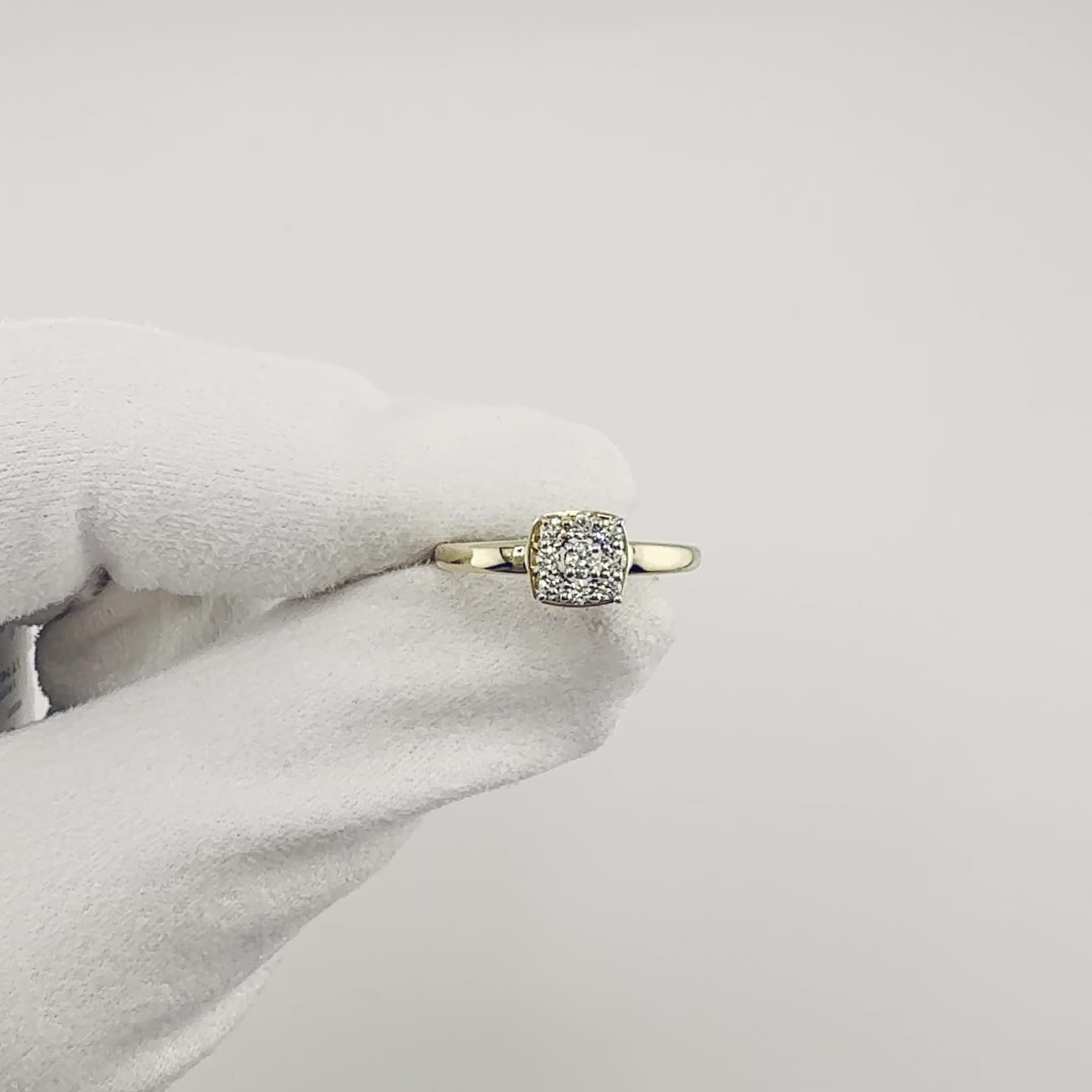 Кольцо с бриллиантами из желтого золота 585 пробы арт. 14749-300