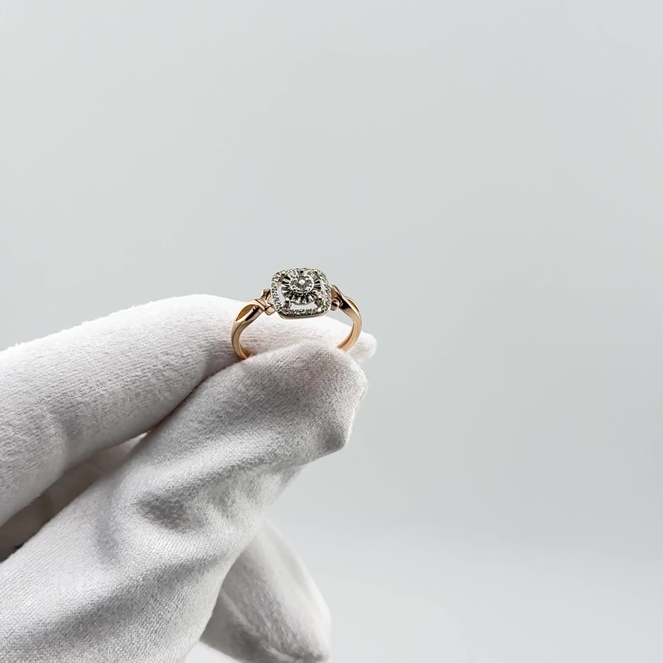 Кольцо с бриллиантами из золота 585 пробы арт. 15097-100