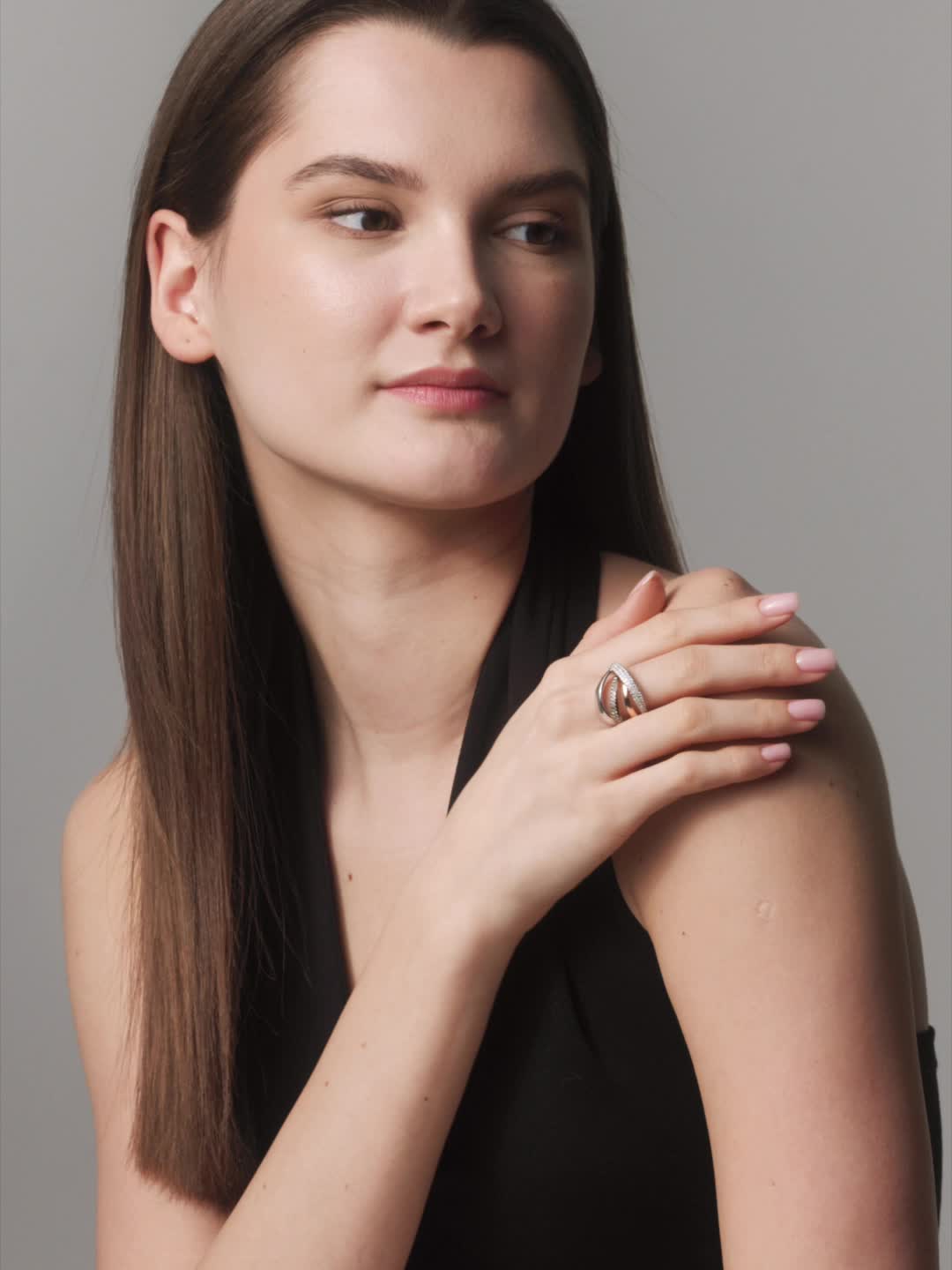 Кольцо с бриллиантами из золота 585 пробы арт. 15499-117