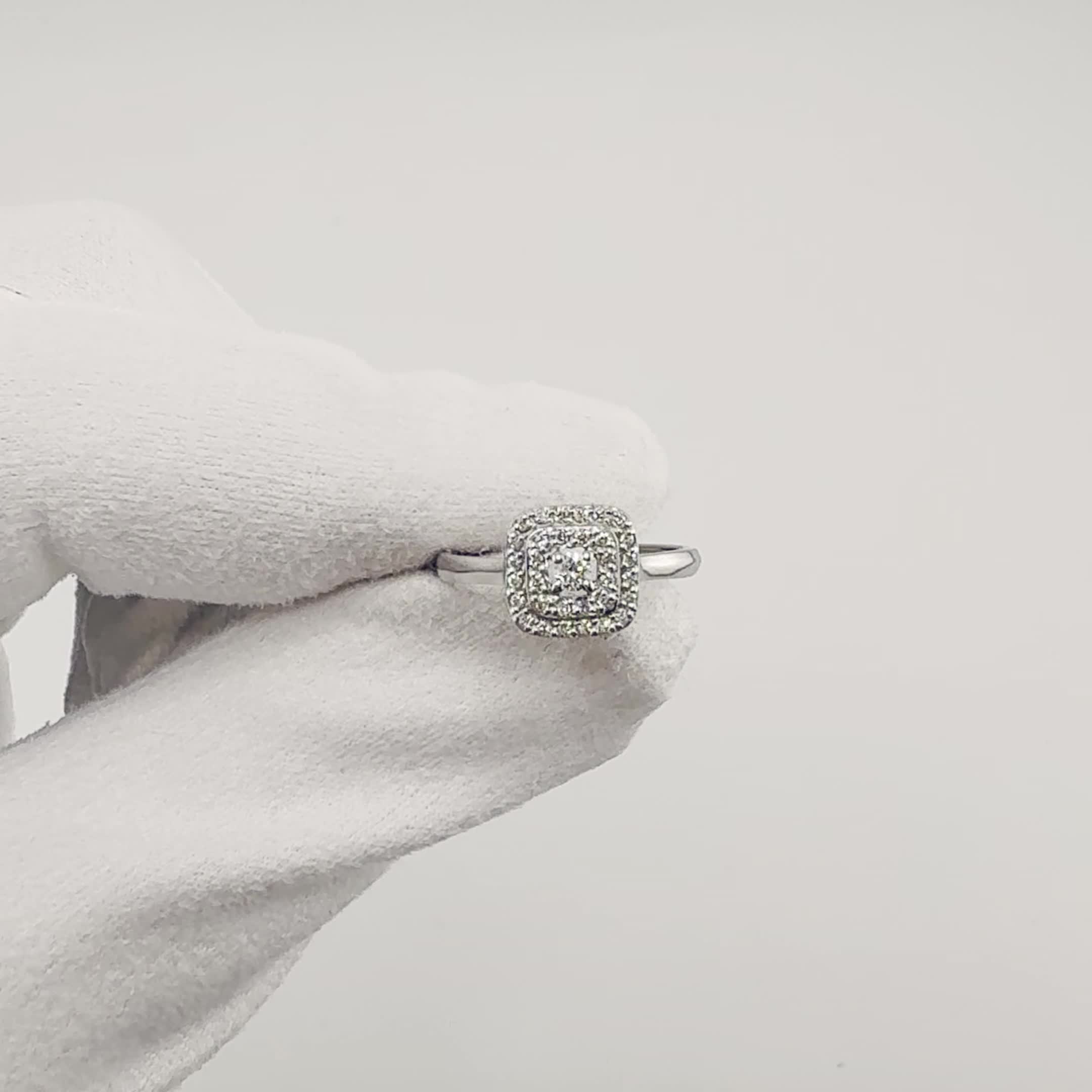 Кольцо с бриллиантами из белого золота 585 пробы арт. 15680-200