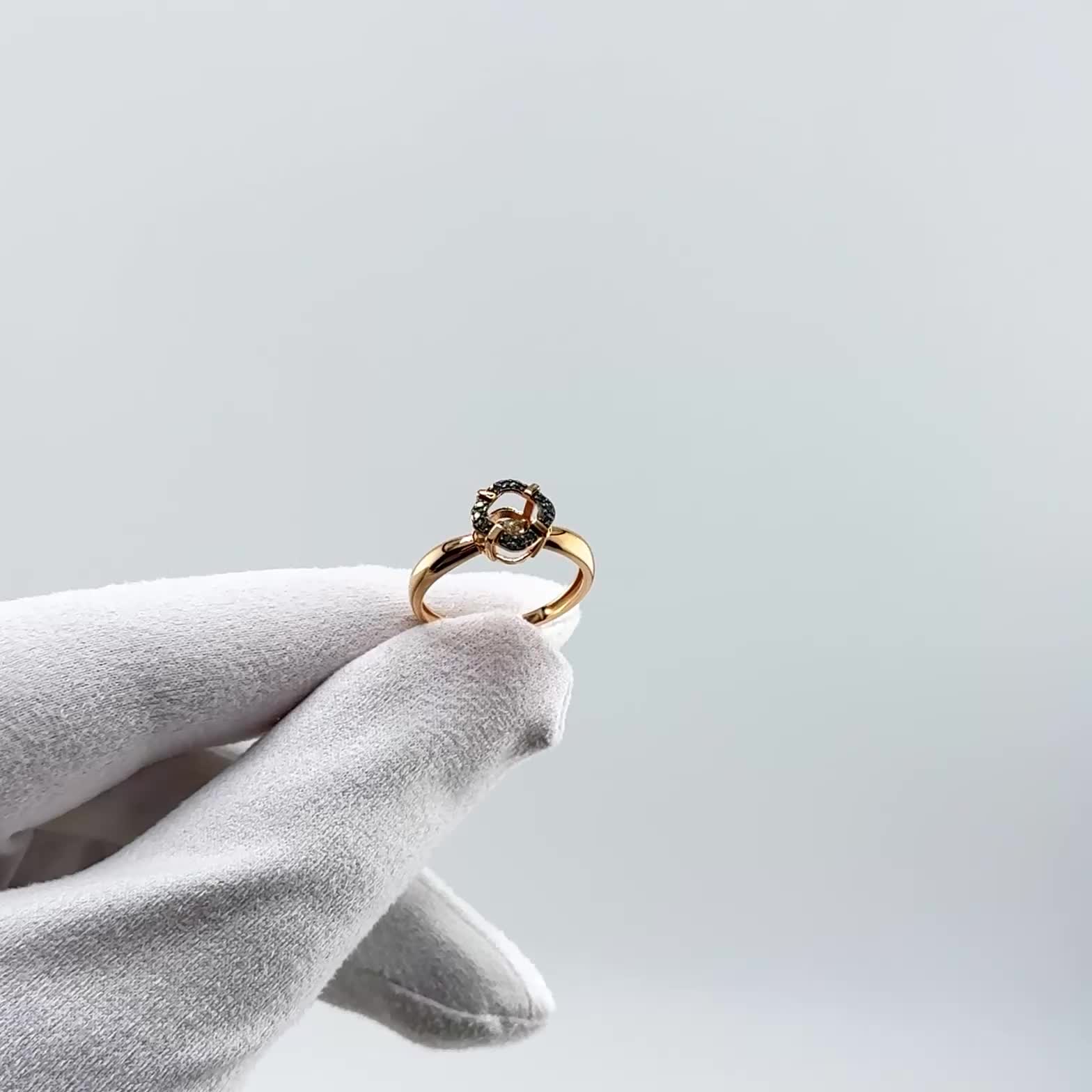 Кольцо с танцующим бриллиантом из золота 585 пробы арт. 16077-113