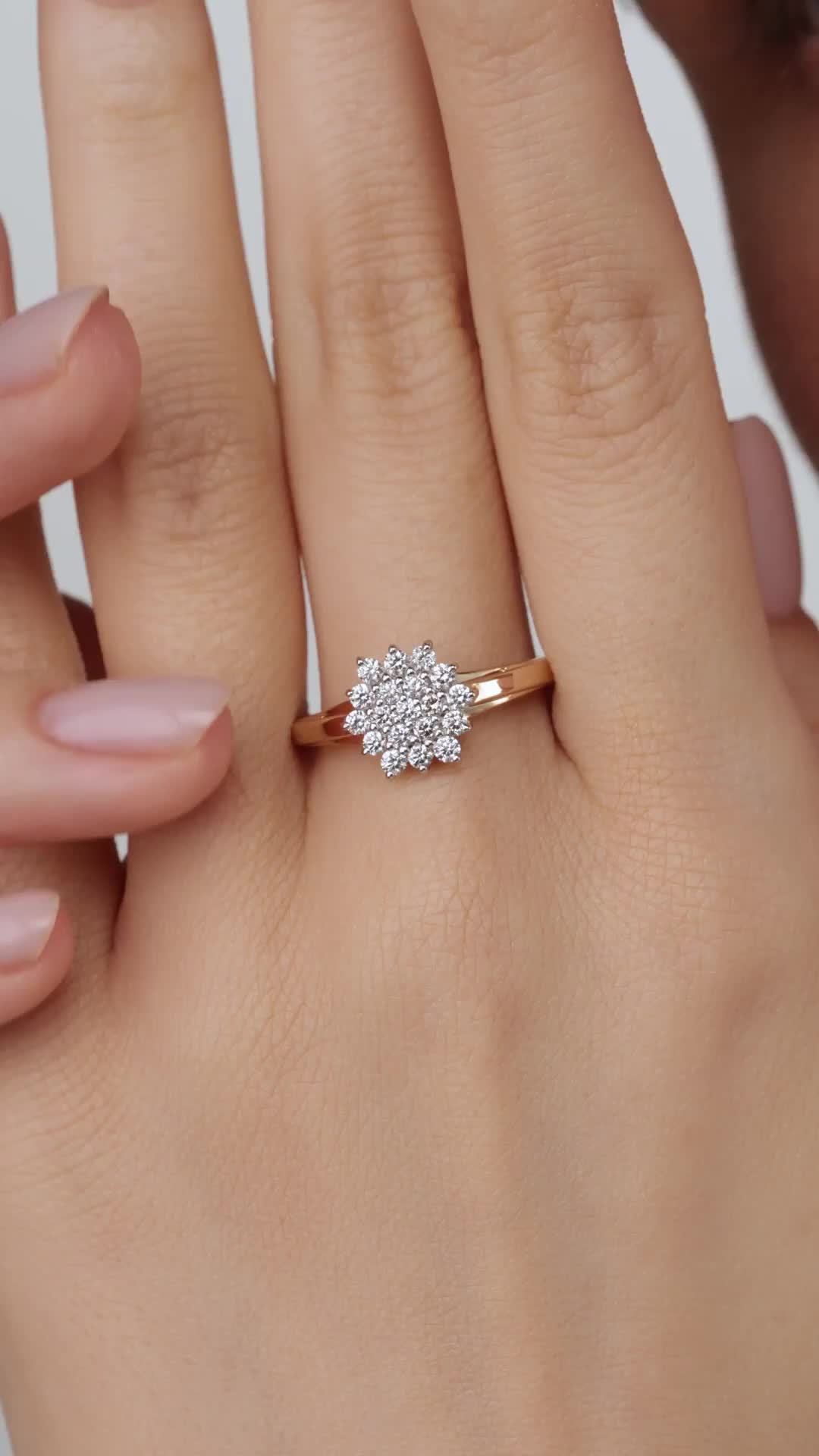 Кольцо с бриллиантами из золота 585 пробы арт. 16299-100