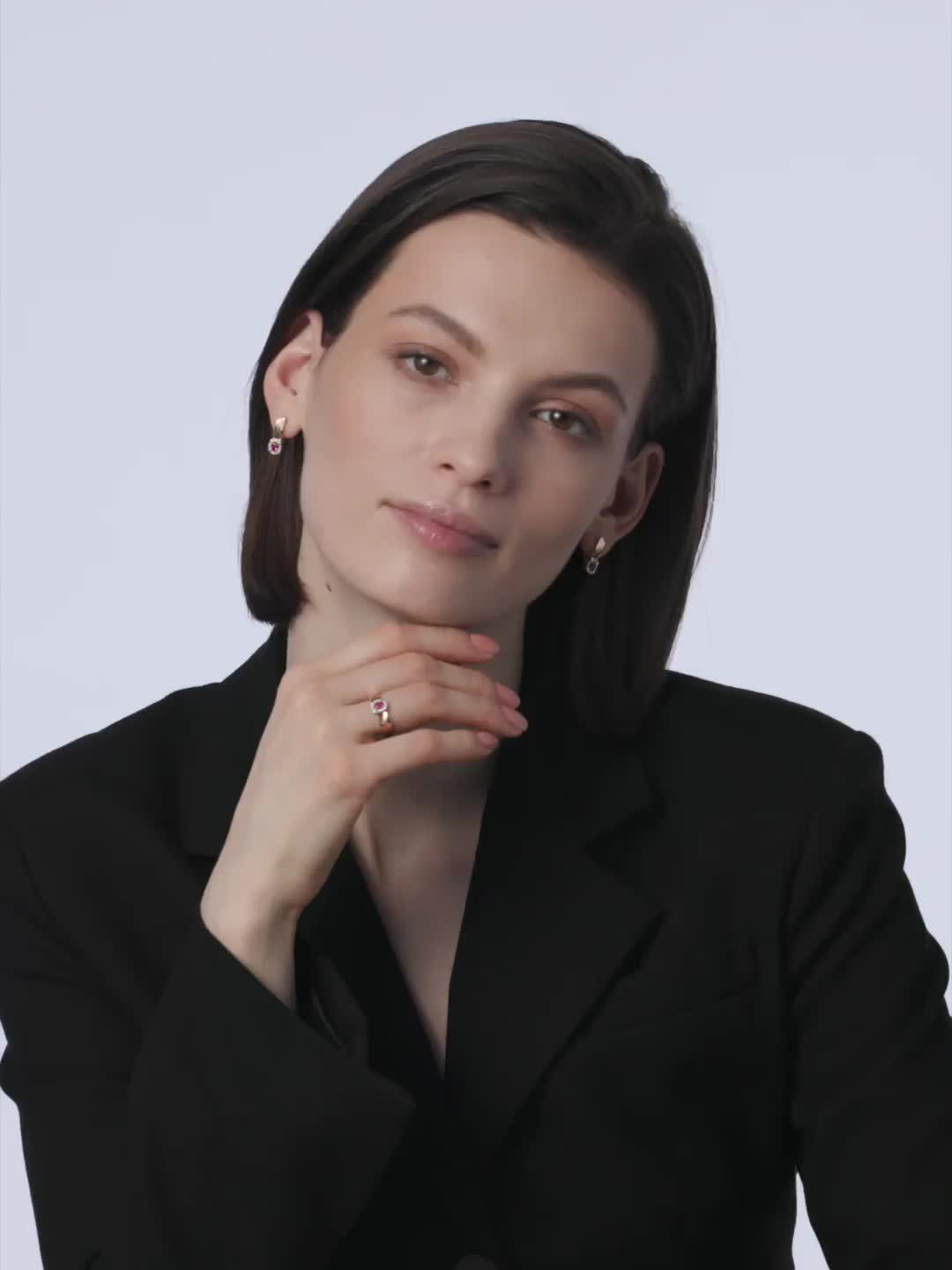 Кольцо с рубином и бриллиантами из золота 585 пробы арт. 16437-103