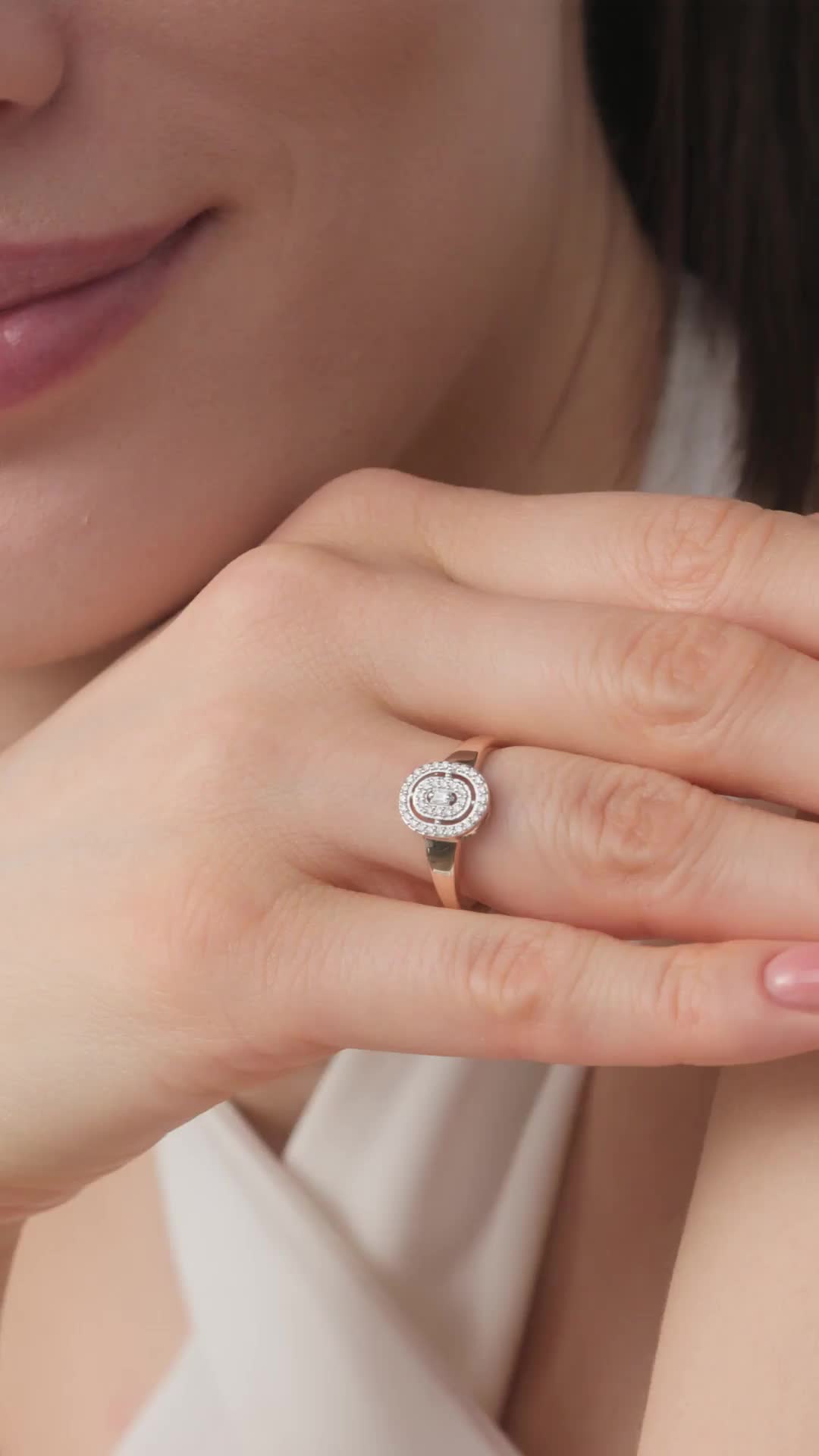 Кольцо с бриллиантами из золота 585 пробы арт. 16517-100