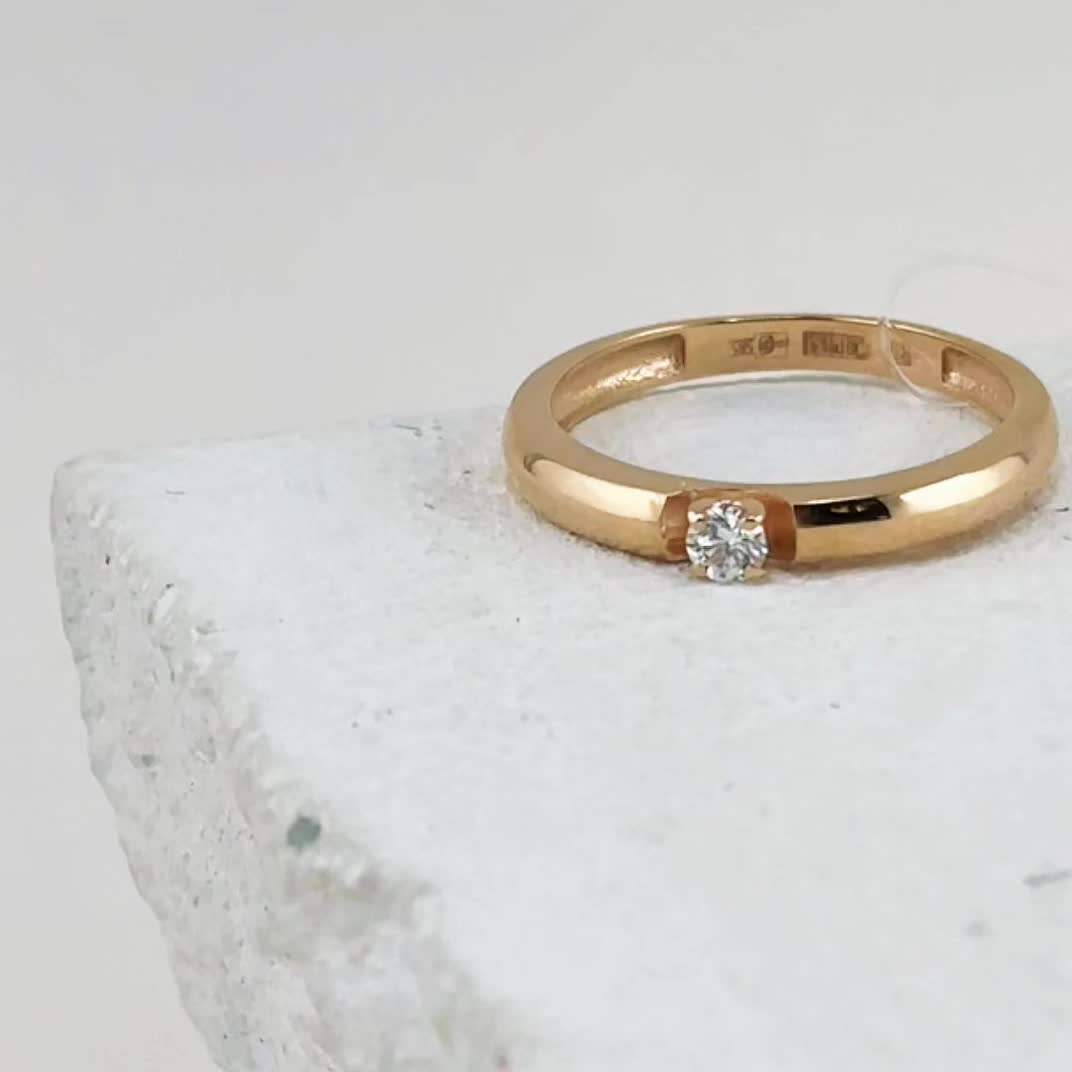 Кольцо с бриллиантом из золота 585 пробы арт. 1655-100бр/к