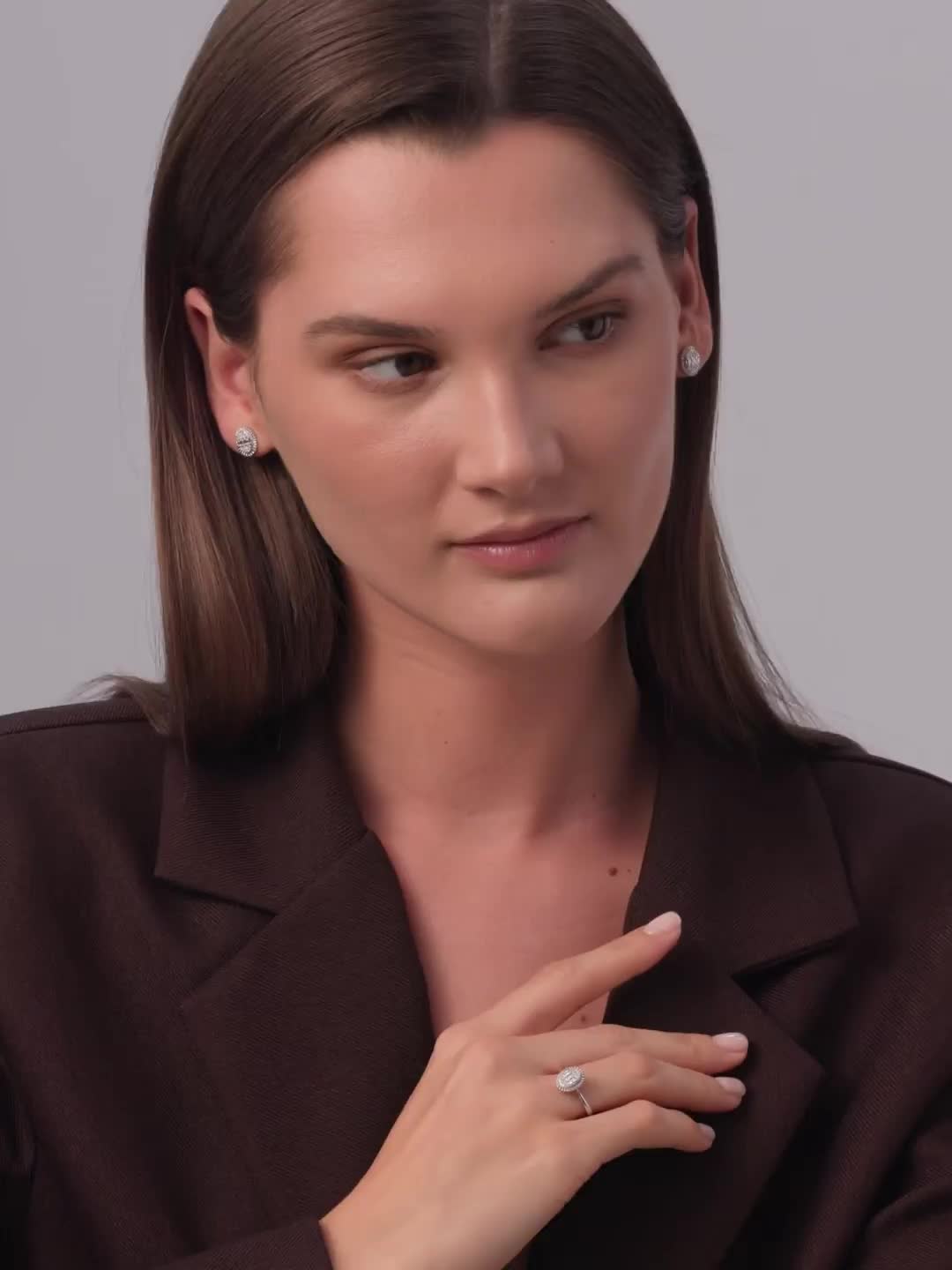 Кольцо с бриллиантами из белого золота 585 пробы арт. 16651-200