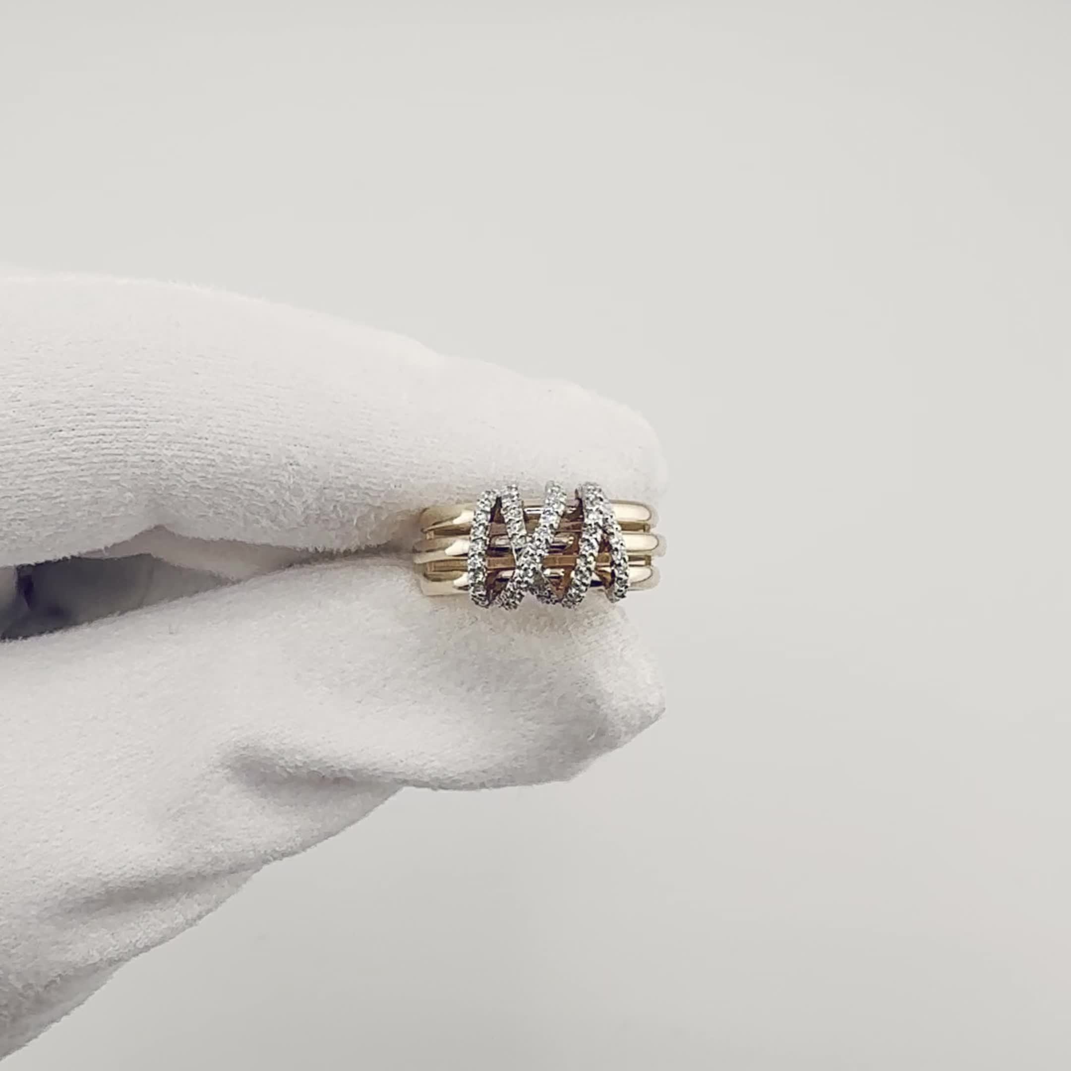 Кольцо с бриллиантами из золота 585 пробы арт. 16726-100