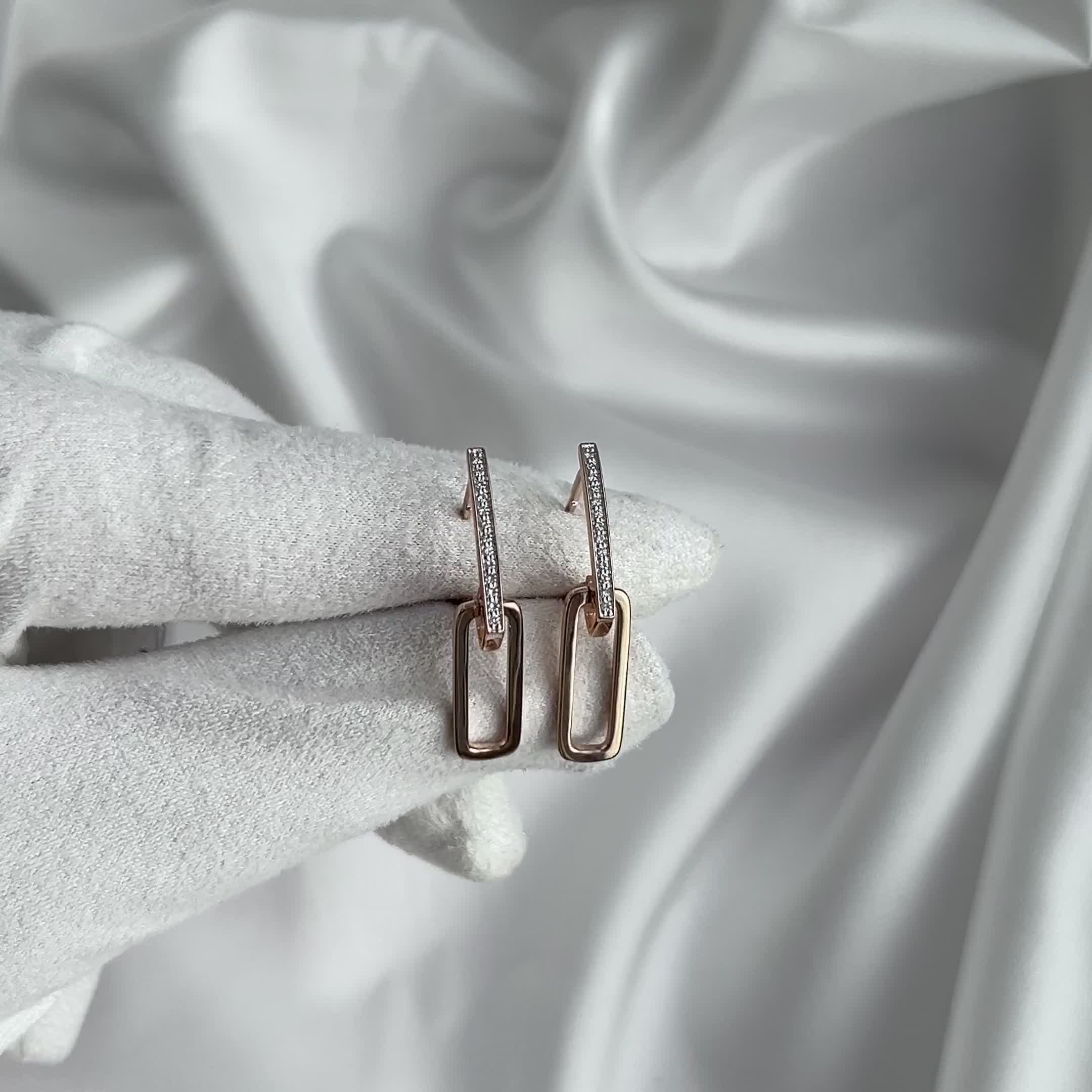 Серьги с бриллиантами из золота 585 пробы арт. 2-11-1078-106