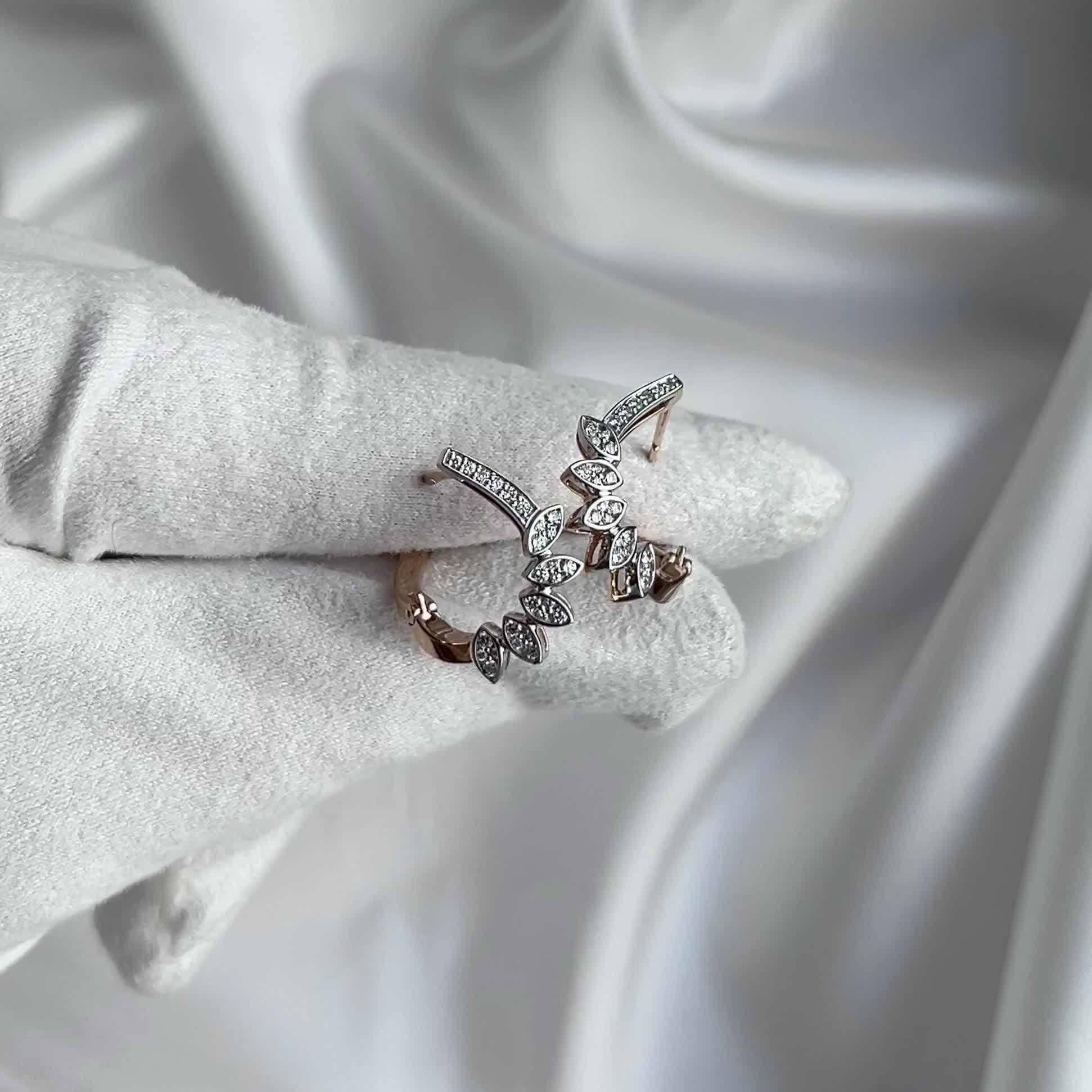 Серьги с бриллиантами из золота 585 пробы арт. 2-11-1342-101