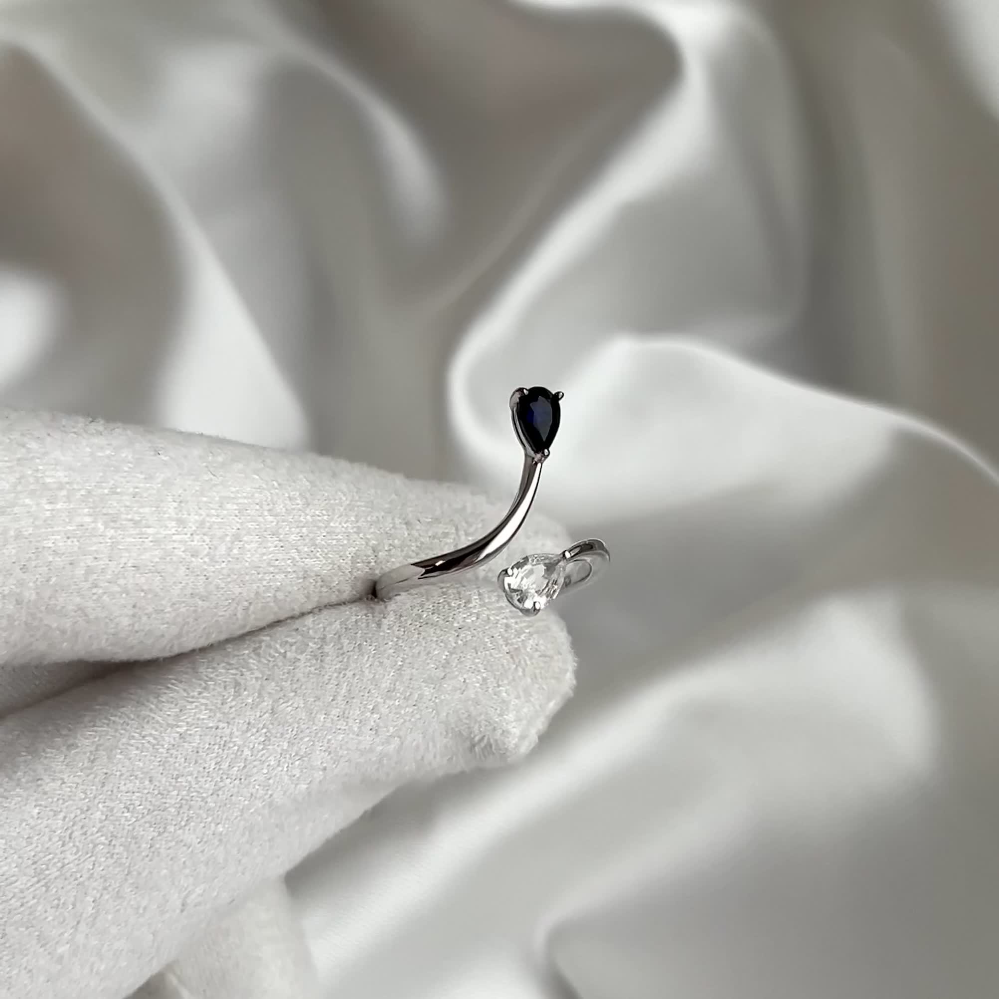 Кольцо с сапфирами из белого золота 585 пробы арт. 2011317-3