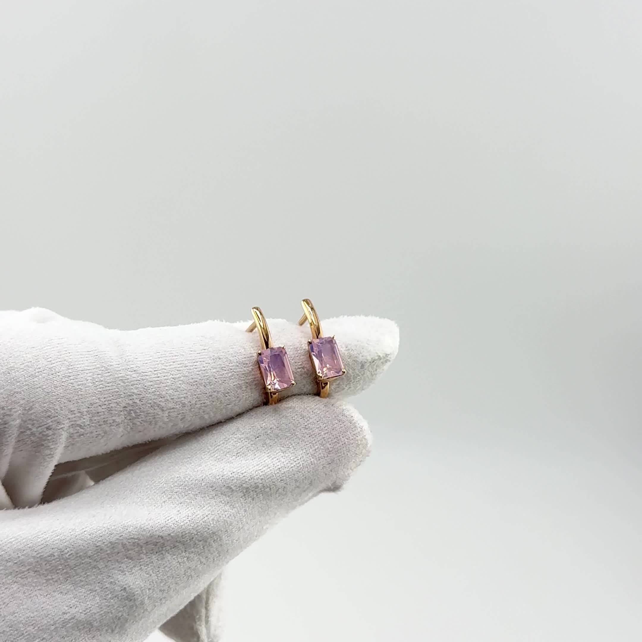 Серьги с ситаллом из золота 585 пробы арт. 21804635