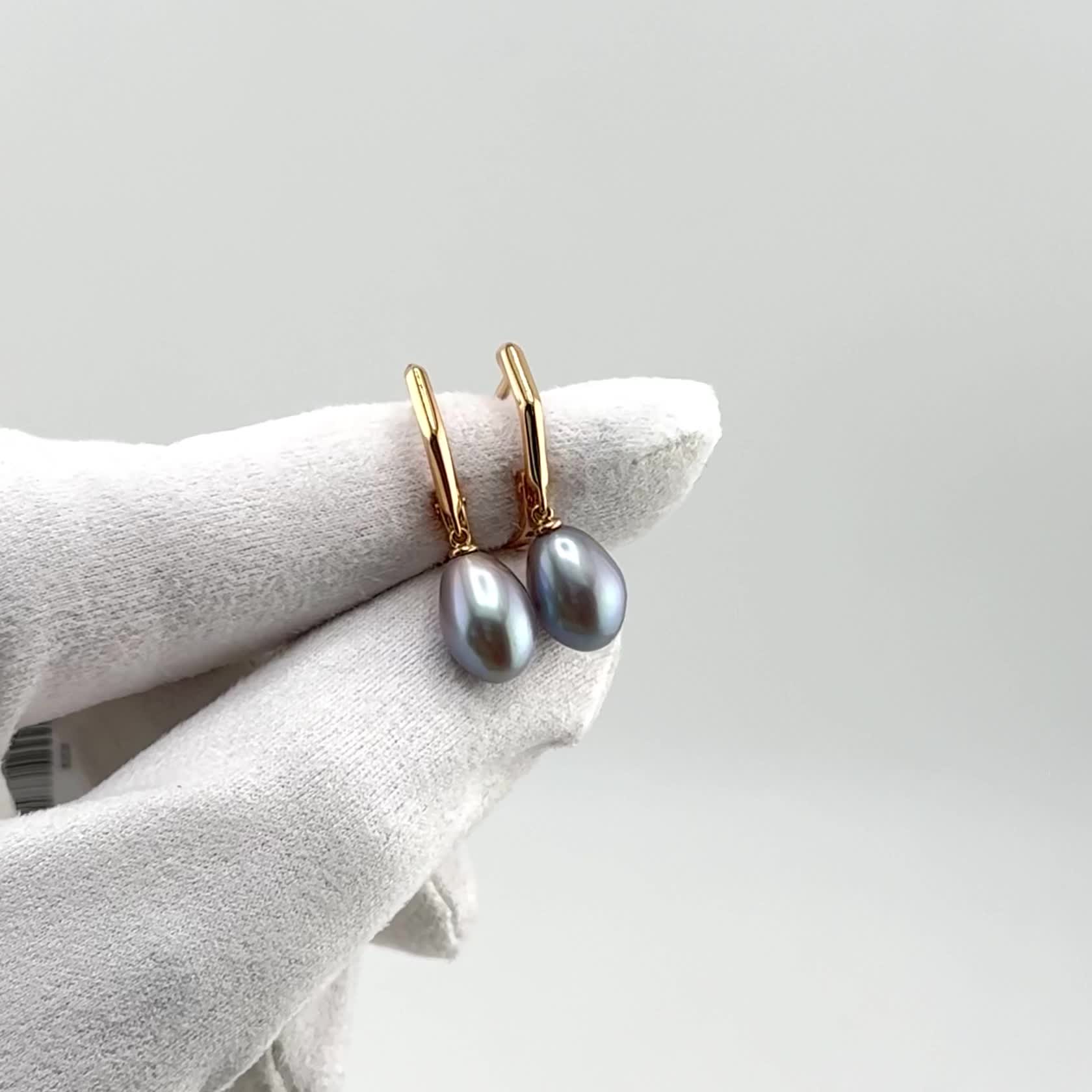 Серьги с жемчугом из золота 585 пробы арт. 21805416