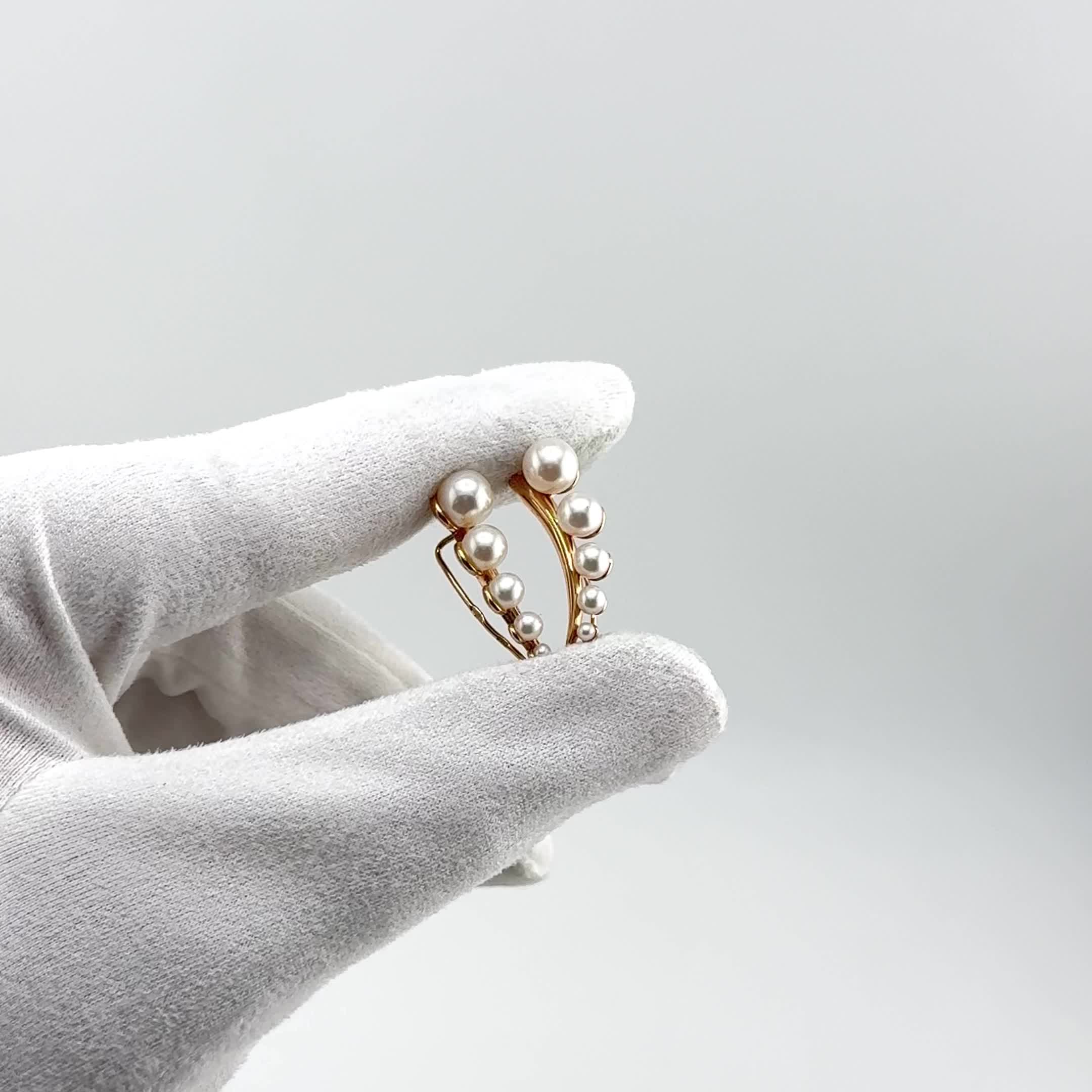 Серьги с жемчугом из золота 585 пробы арт. 21805960