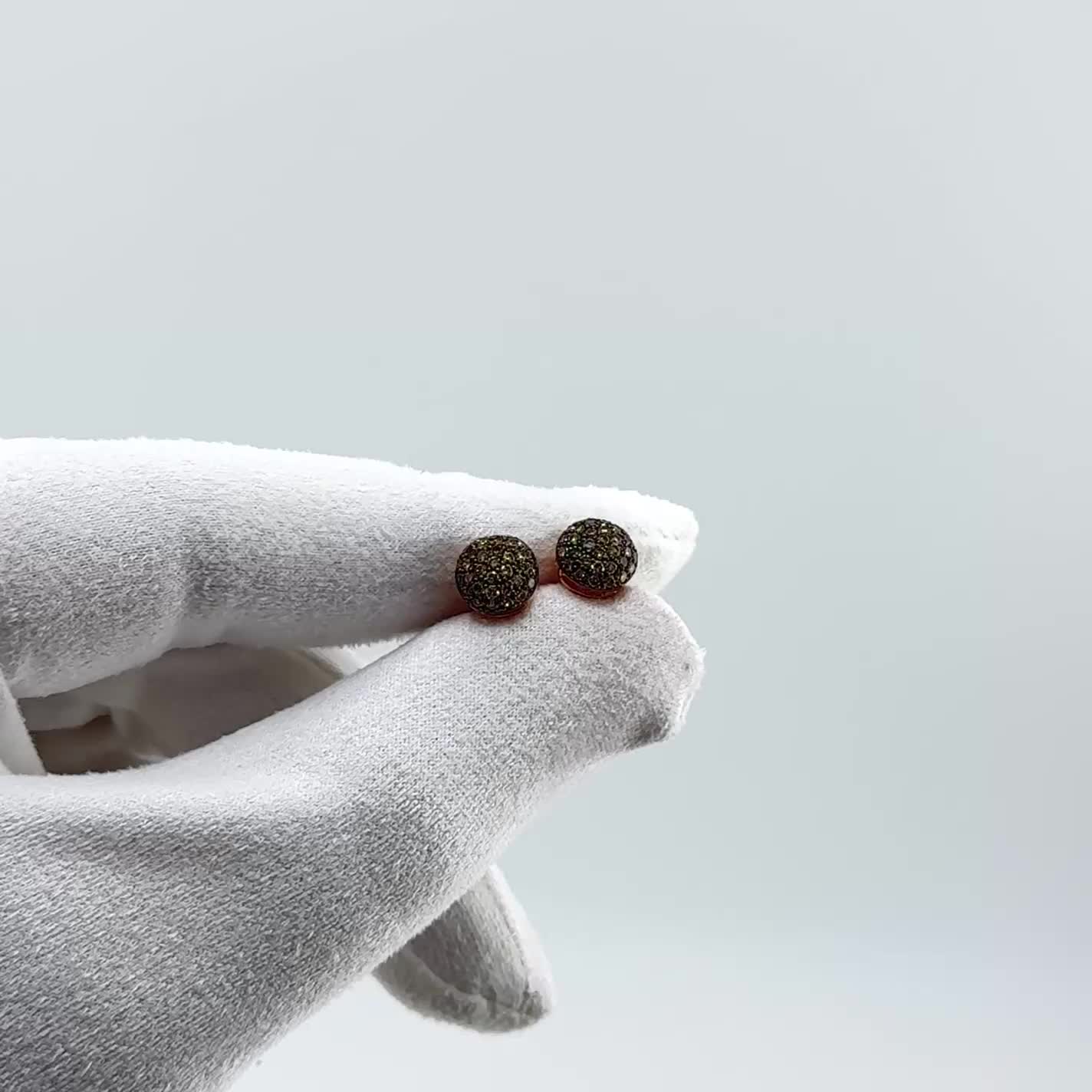 Серьги с коньячными бриллиантами из золота 585 пробы арт. 23375-117