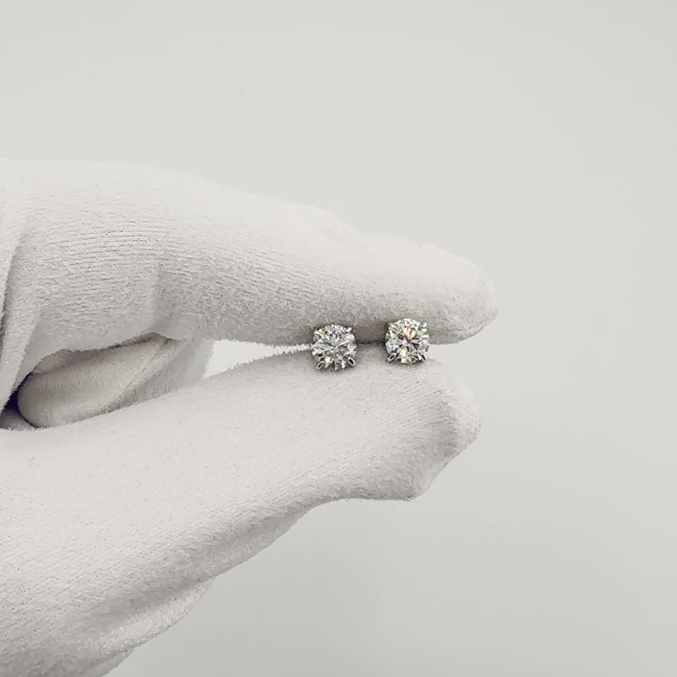 Серьги с бриллиантами 1,4ct из белого золота 750 пробы арт. 24320-5Б7