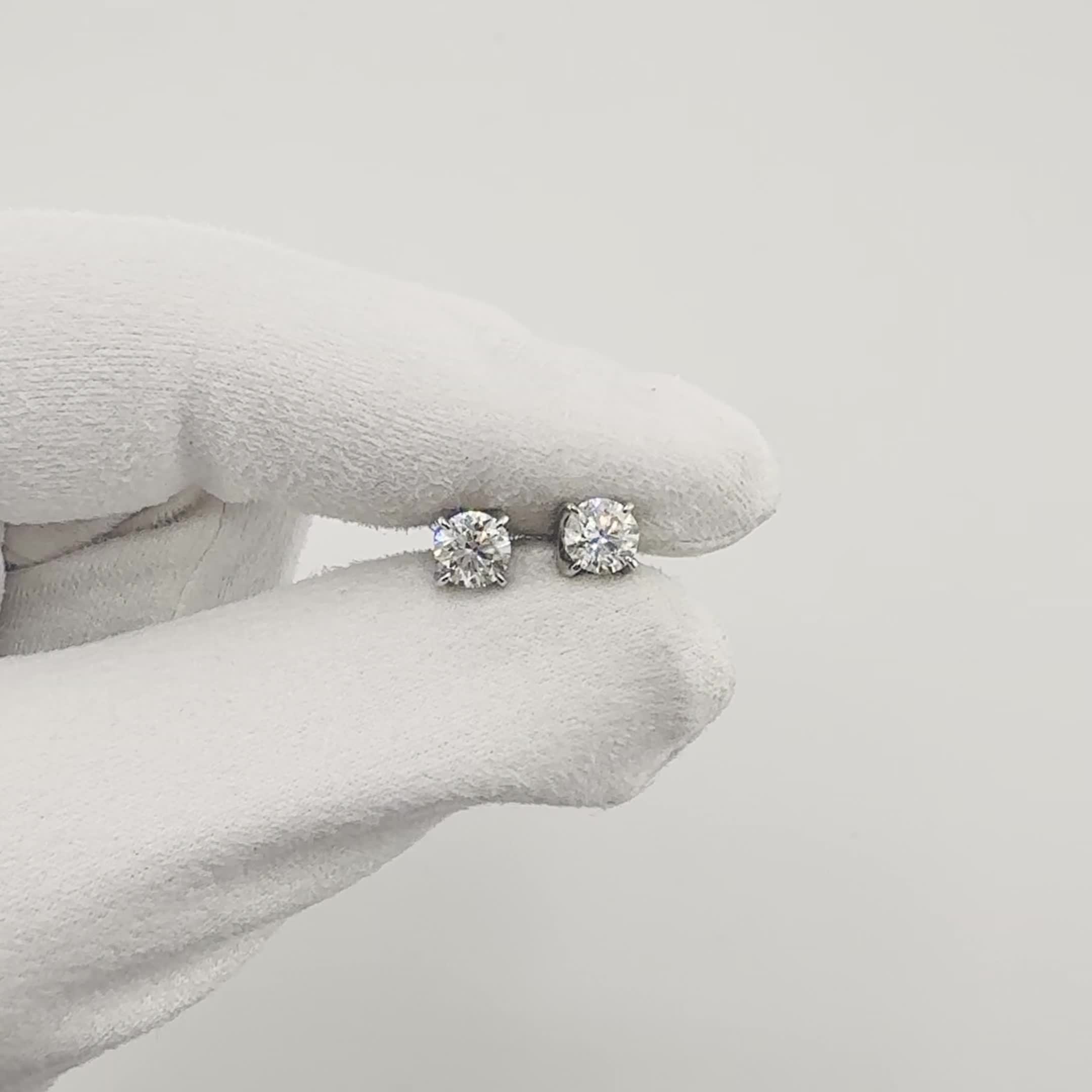 Серьги с бриллиантами 1,4ct из белого золота 750 пробы арт. 24328-5Б7