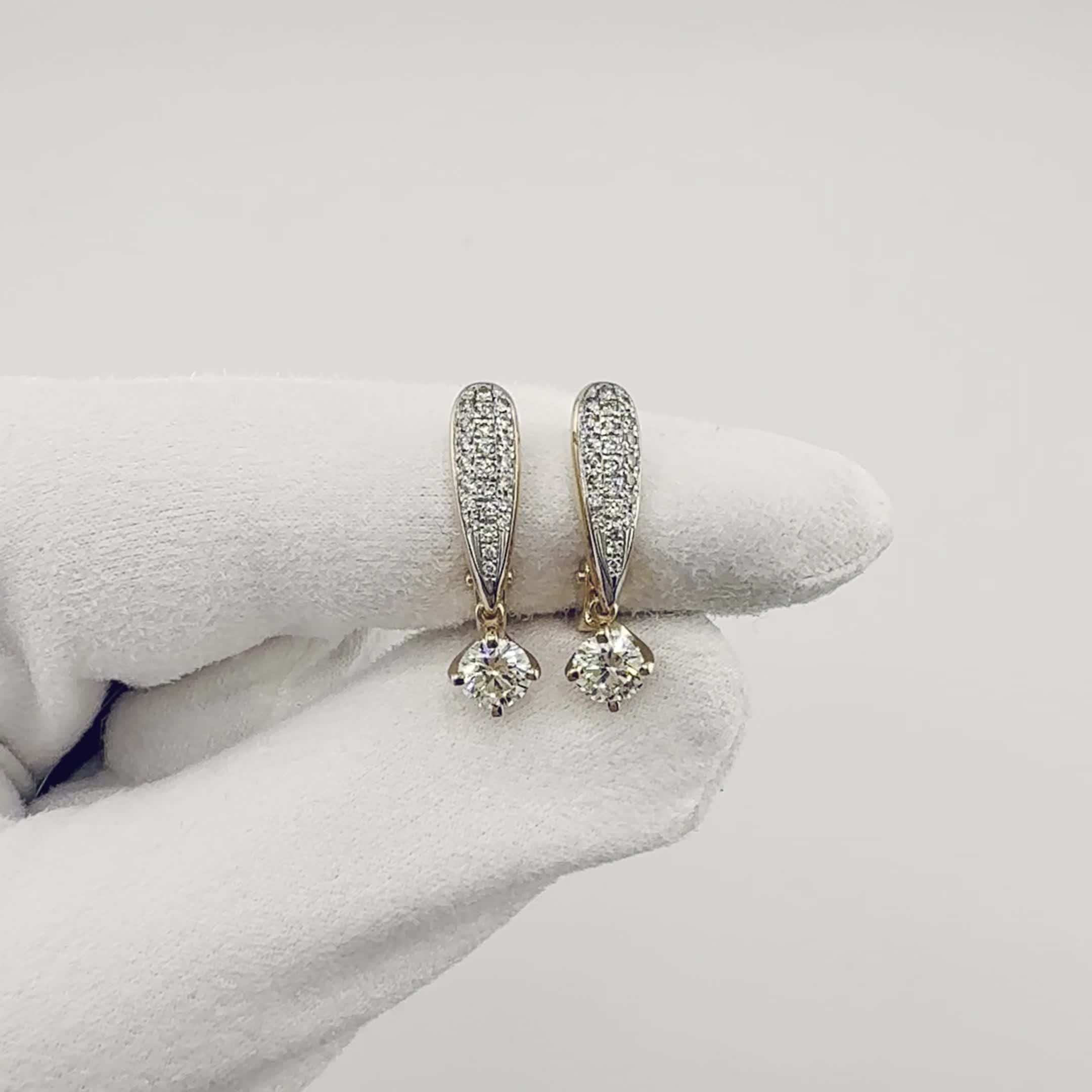 Серьги с бриллиантами из золота 750 пробы арт. 24646-КП5