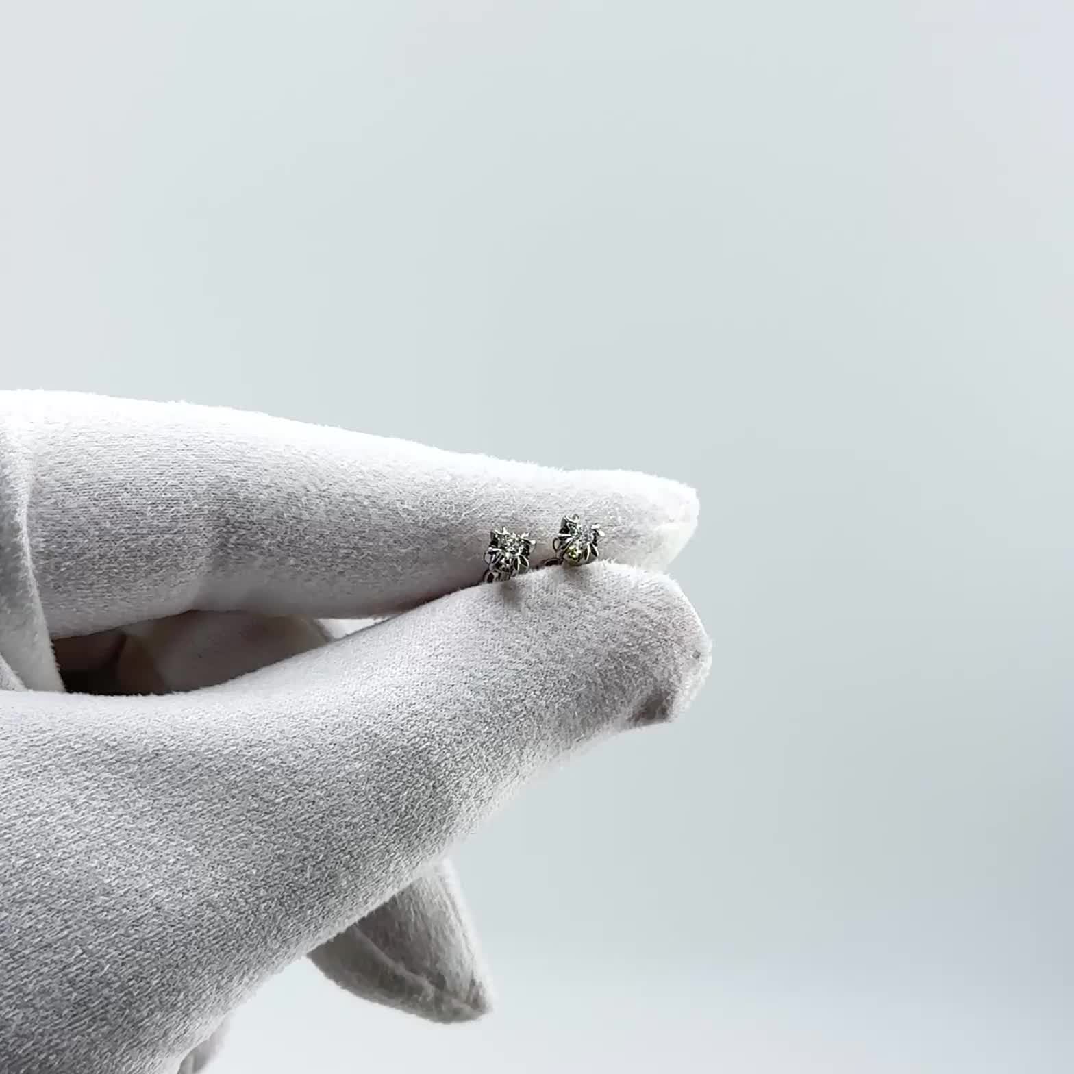 Серьги с бриллиантами из белого золота 585 пробы арт. 25116-200