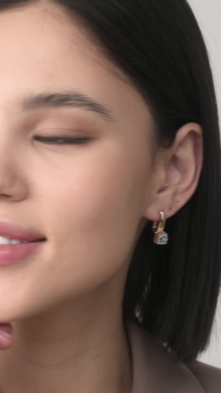 Серьги с бриллиантами из золота 585 пробы арт. 25337-100