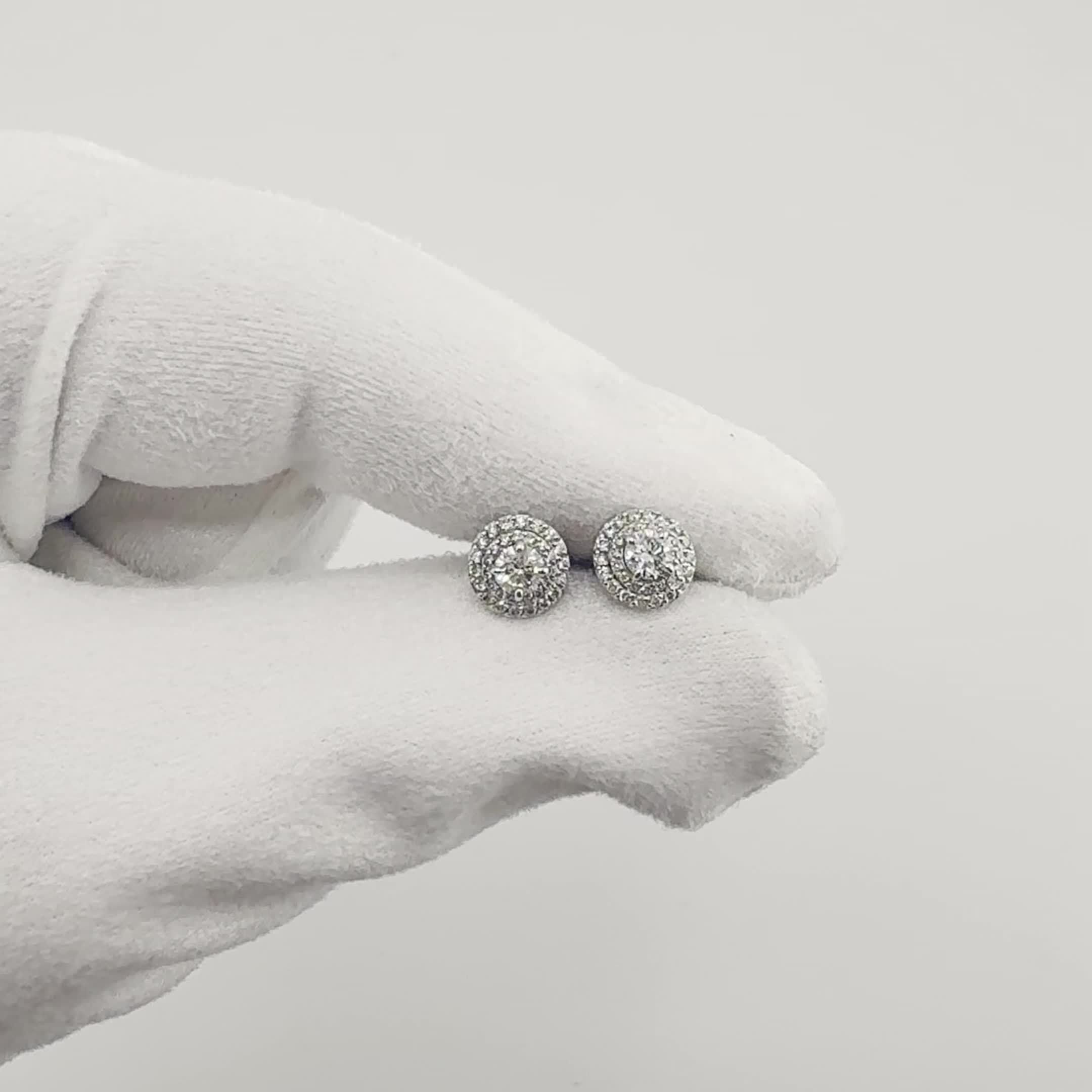 Серьги с бриллиантами из белого золота 585 пробы арт. 25372-200