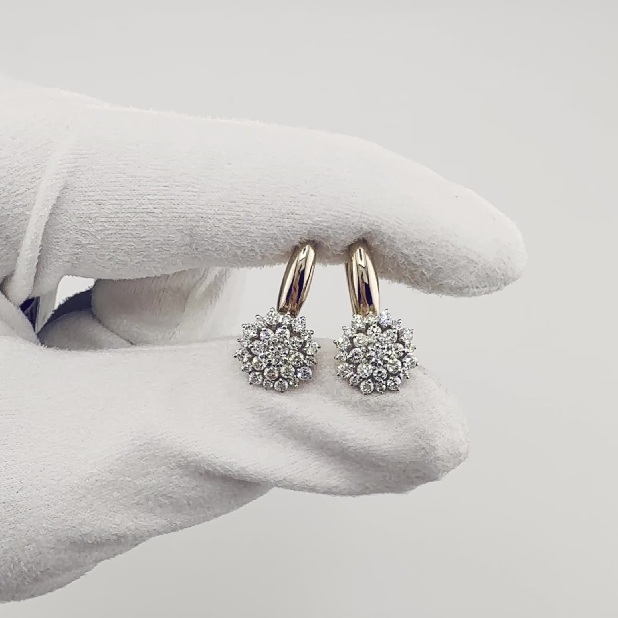 Серьги с бриллиантами из золота 585 пробы арт. 25457-100