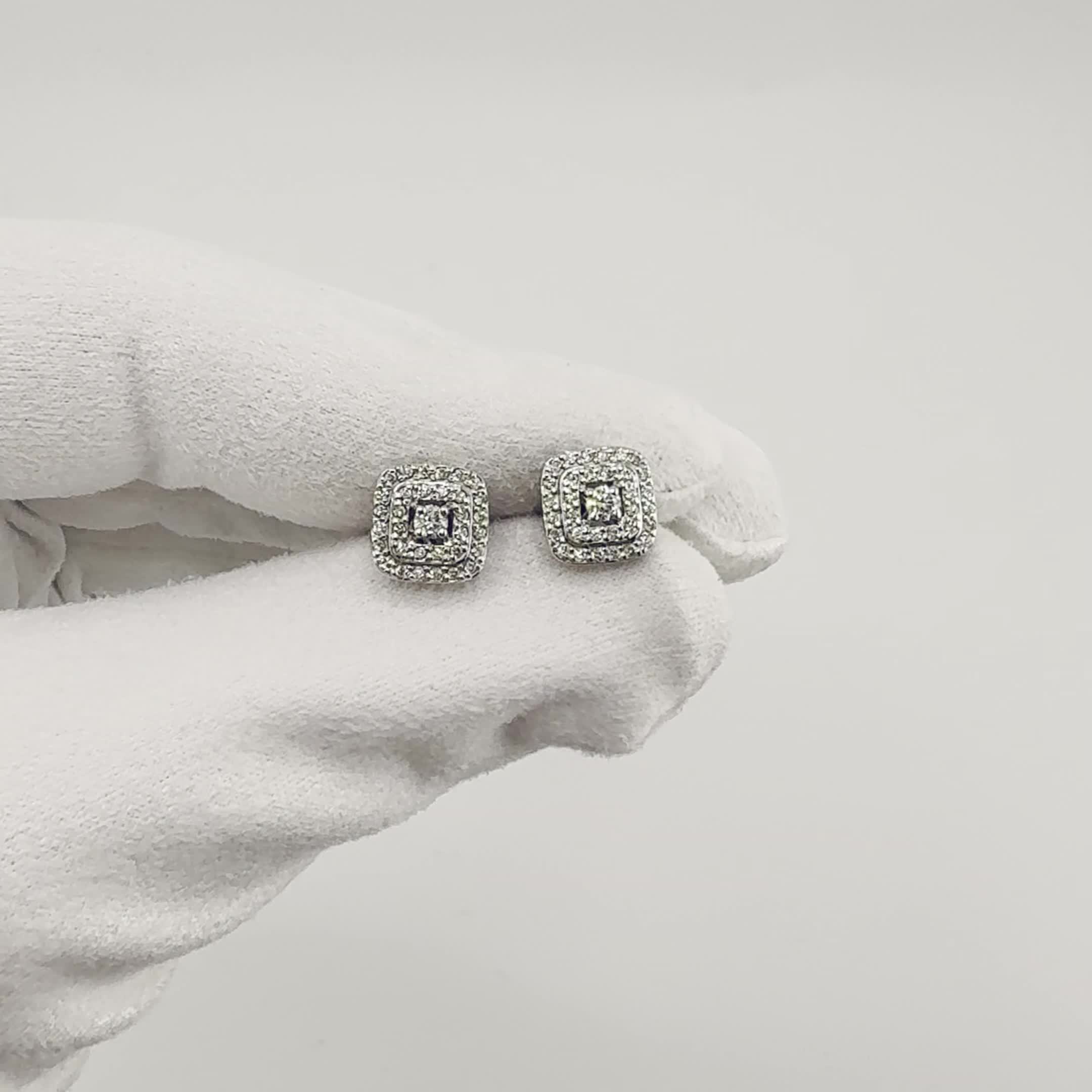 Серьги с бриллиантами из белого золота 585 пробы арт. 25680-200