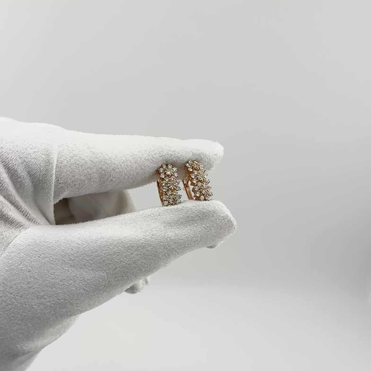 Серьги с бриллиантами из золота 585 пробы арт. 25696-100