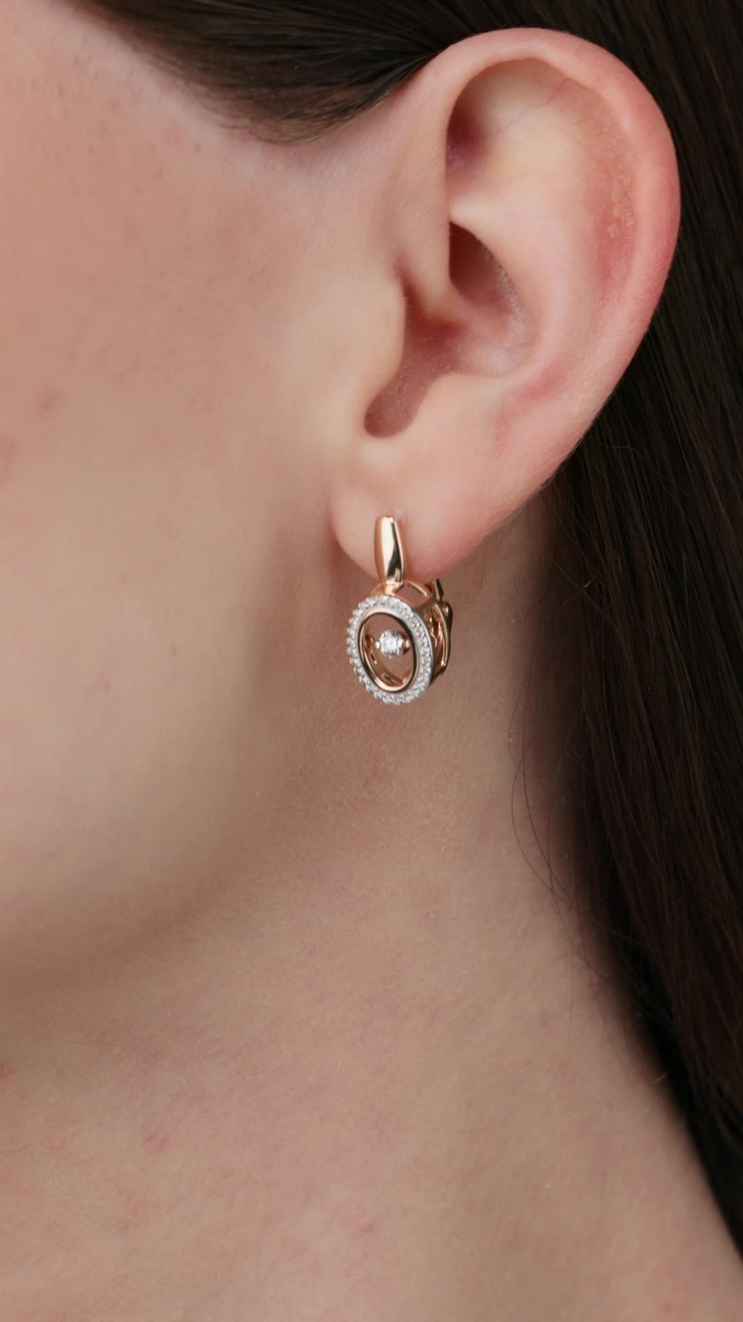 Серьги с танцующими бриллиантами из золота 585 пробы арт. 25861-100