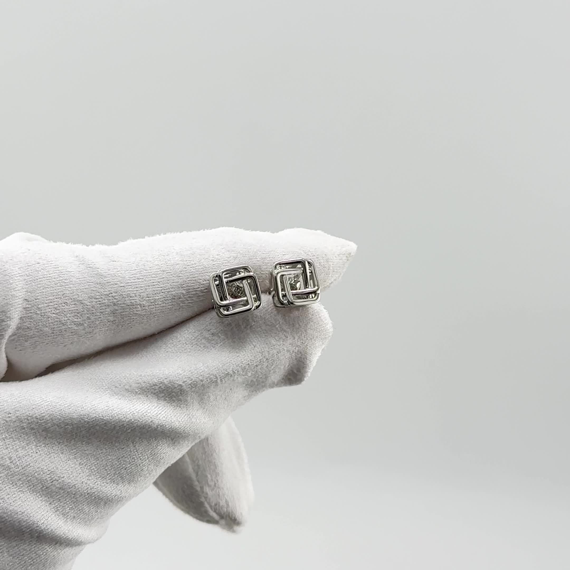 Серьги с бриллиантами из белого золота 585 пробы арт. 26072-200