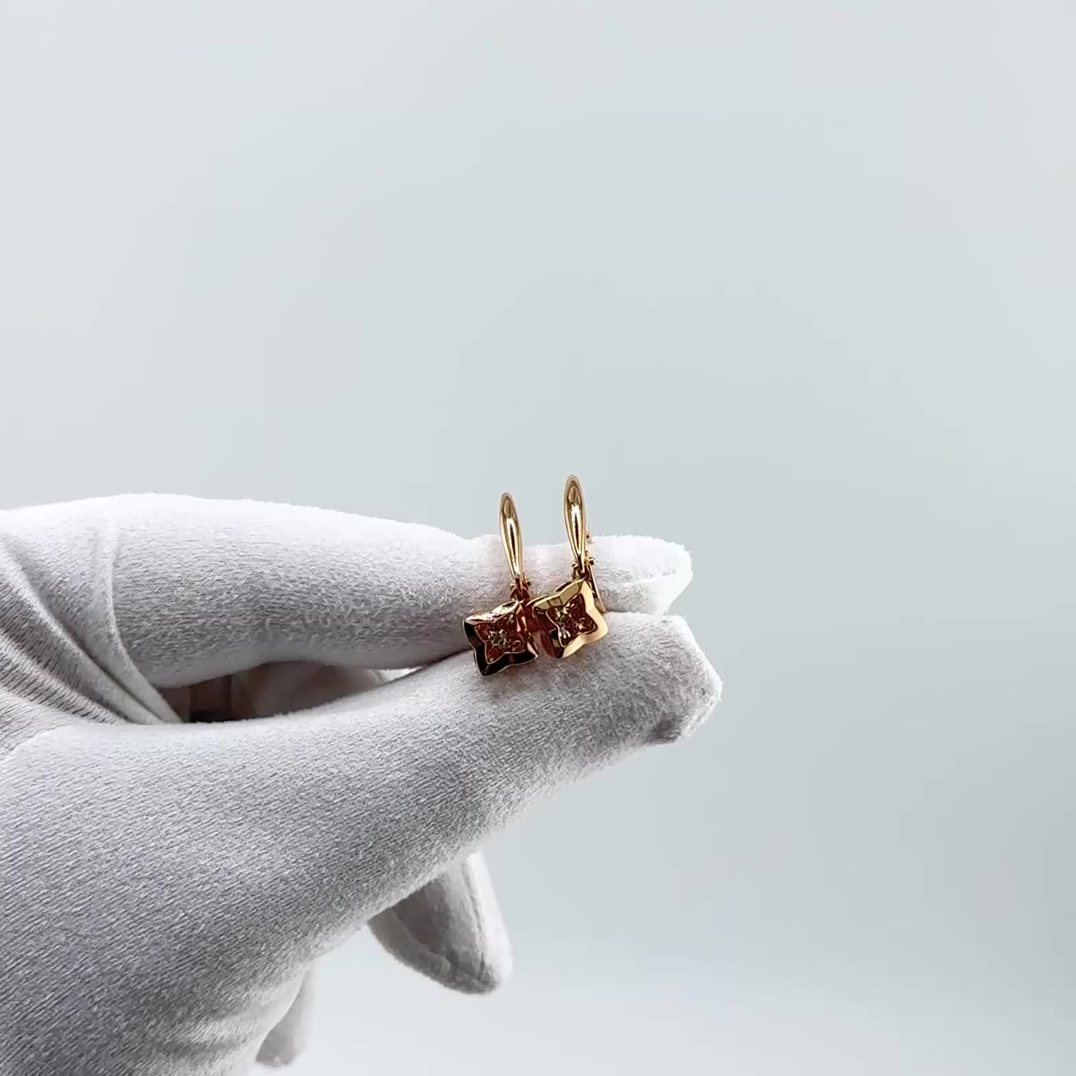 Серьги "Цветы" с бриллиантами из золота 585 пробы арт. 26073-100