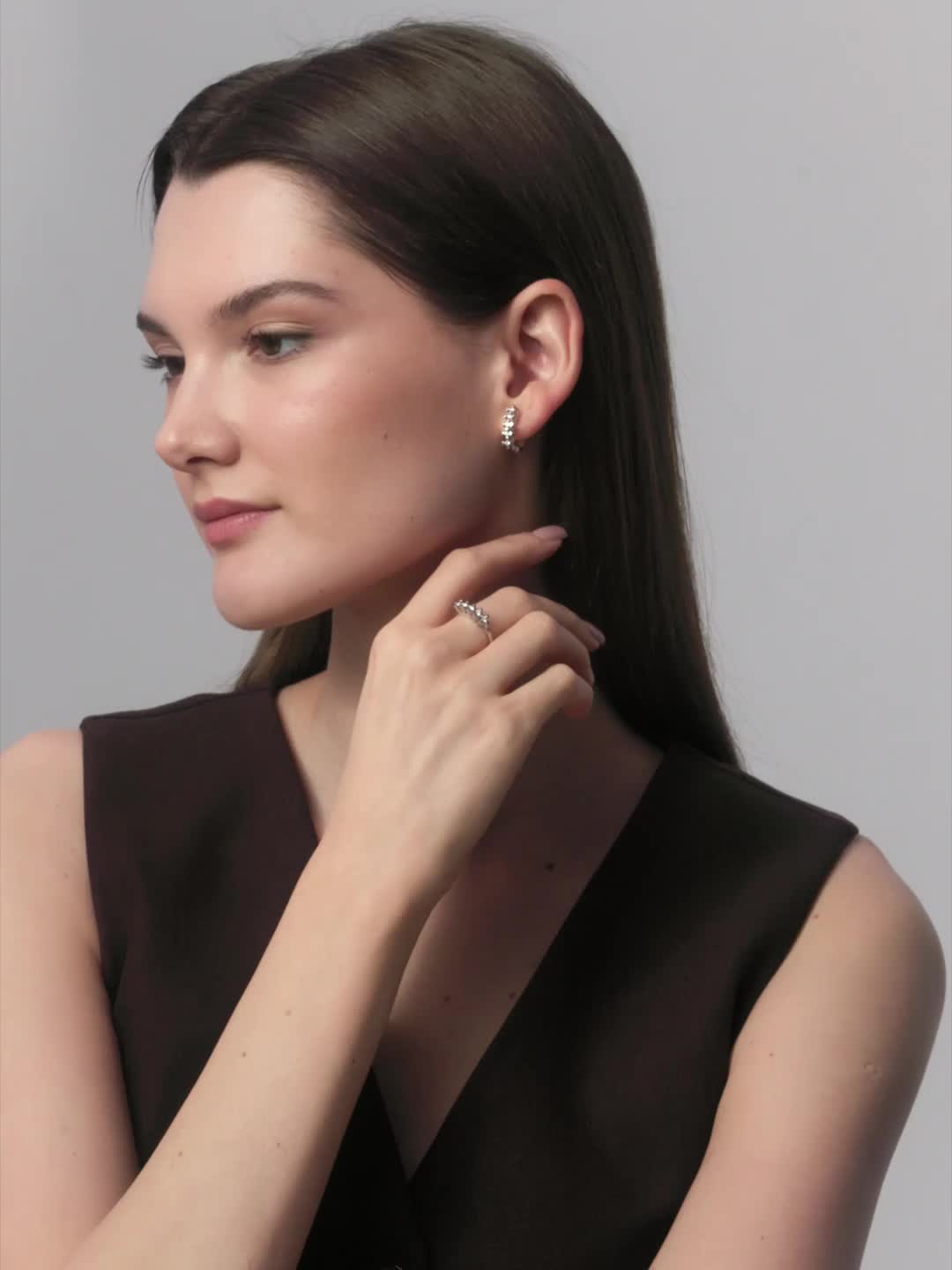 Серьги с бриллиантами из белого золота 585 пробы арт. 26650-200