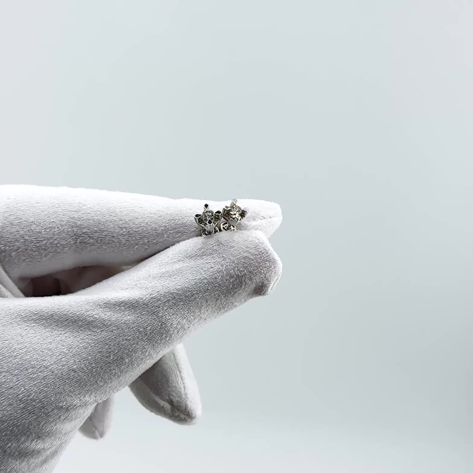 Серьги с бриллиантами из белого золота 585 пробы арт. 26659-200