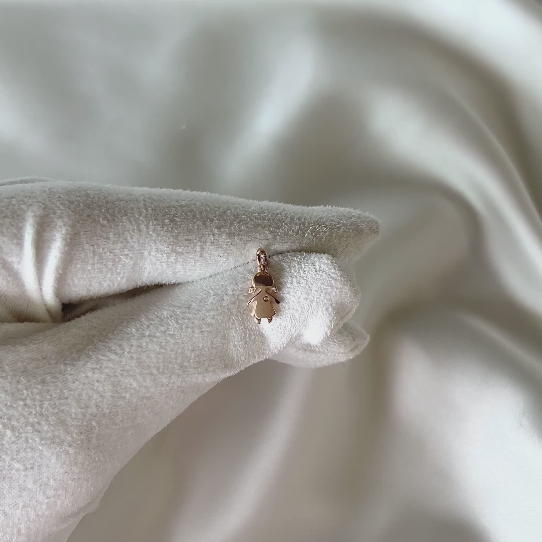 Подвеска "Девочка" с бриллиантом из золота 585 пробы арт. 3-107-100К