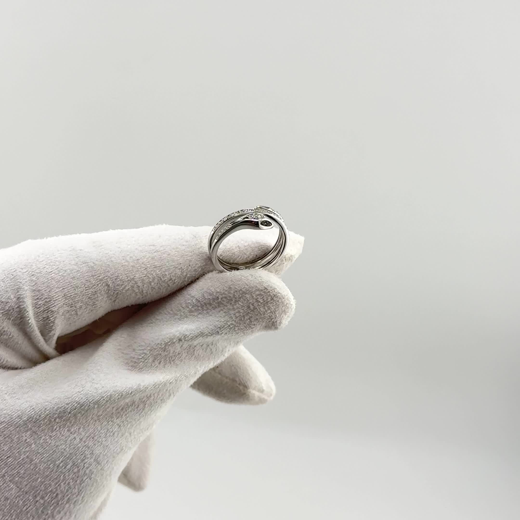 Кольцо "Змея" с бриллиантами и изумрудами из белого золота 585 пробы арт. 3010687-3