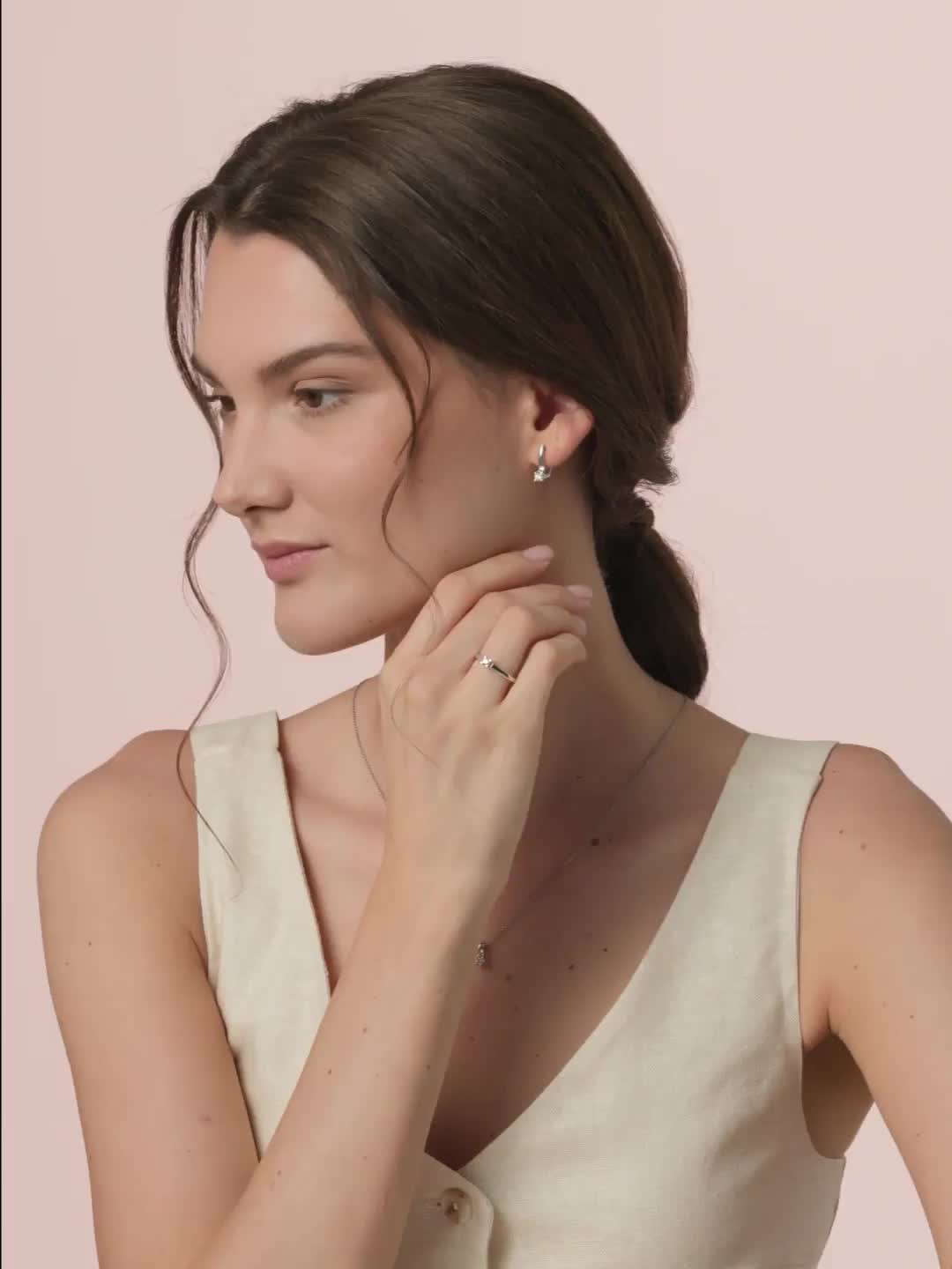 Подвеска с бриллиантом из белого золота 585 пробы арт. 33997-200