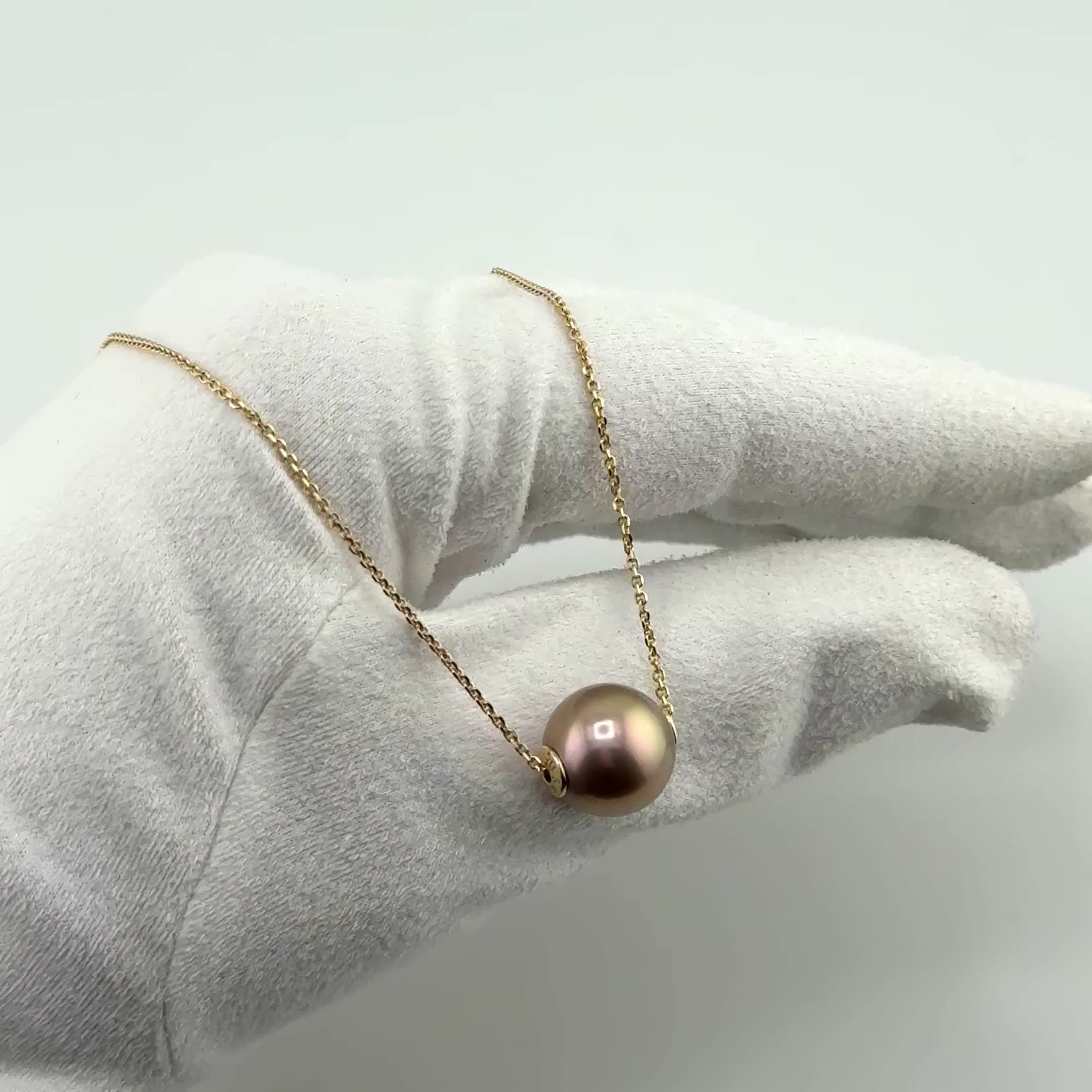 Колье с жемчугом из золота 585 пробы арт. 34705YEd3D12.45