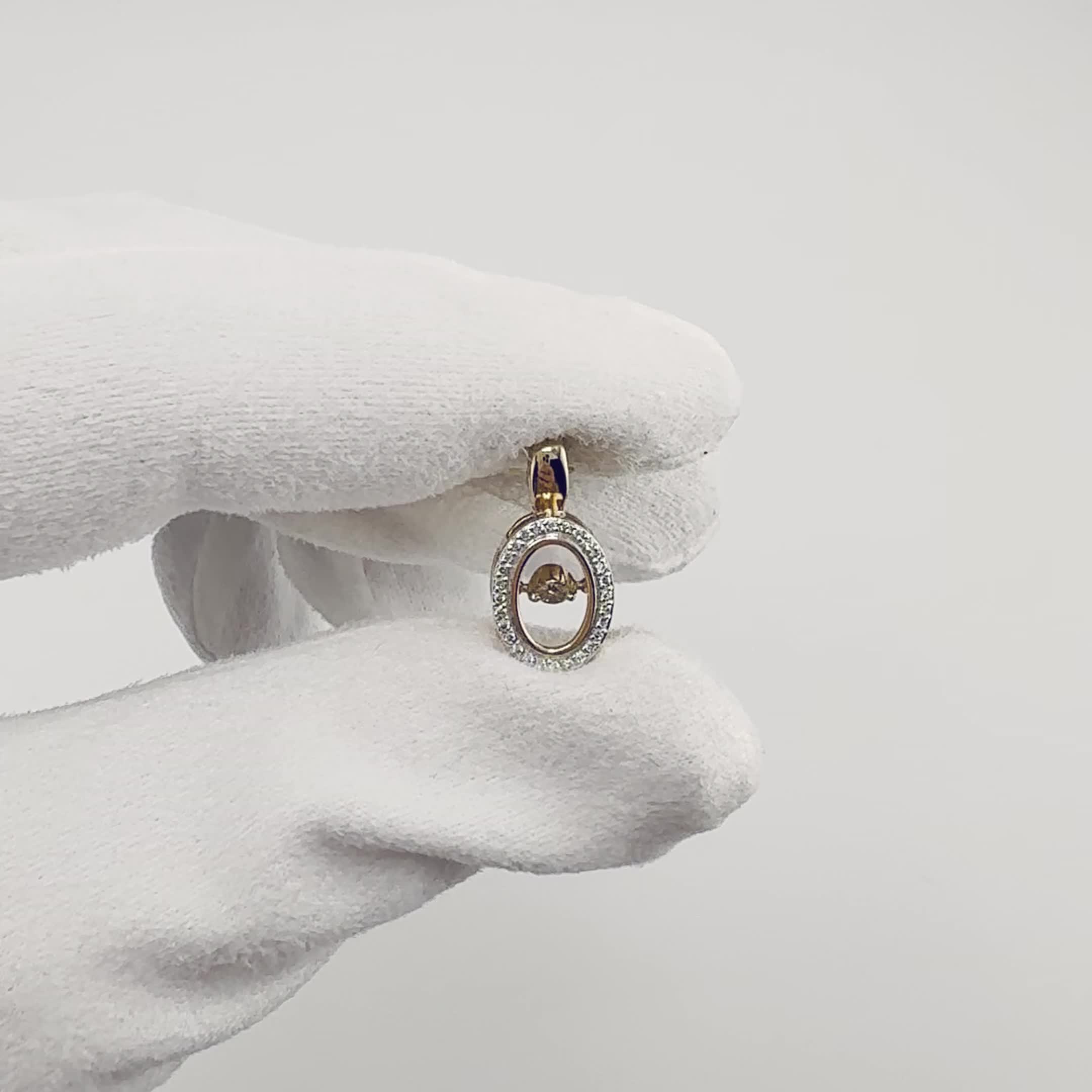 Подвеска с танцующим бриллиантом из золота 585 пробы арт. 35861-100