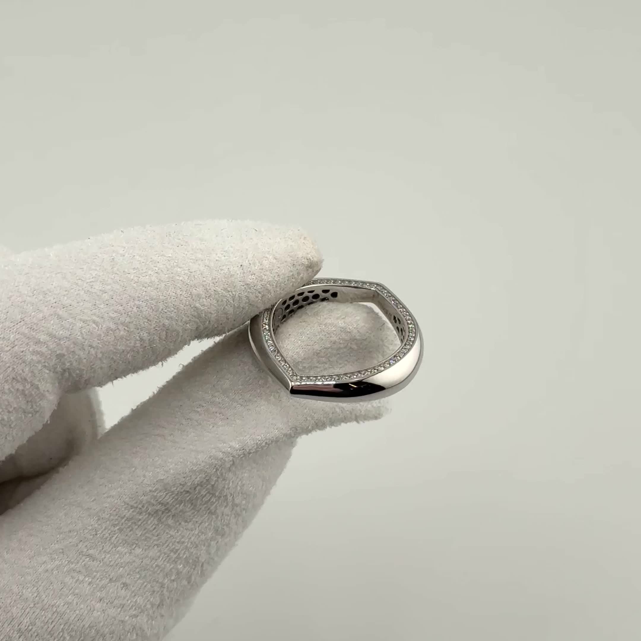 Кольцо с бриллиантами из белого золота 585 пробы арт. 41021.8БрW